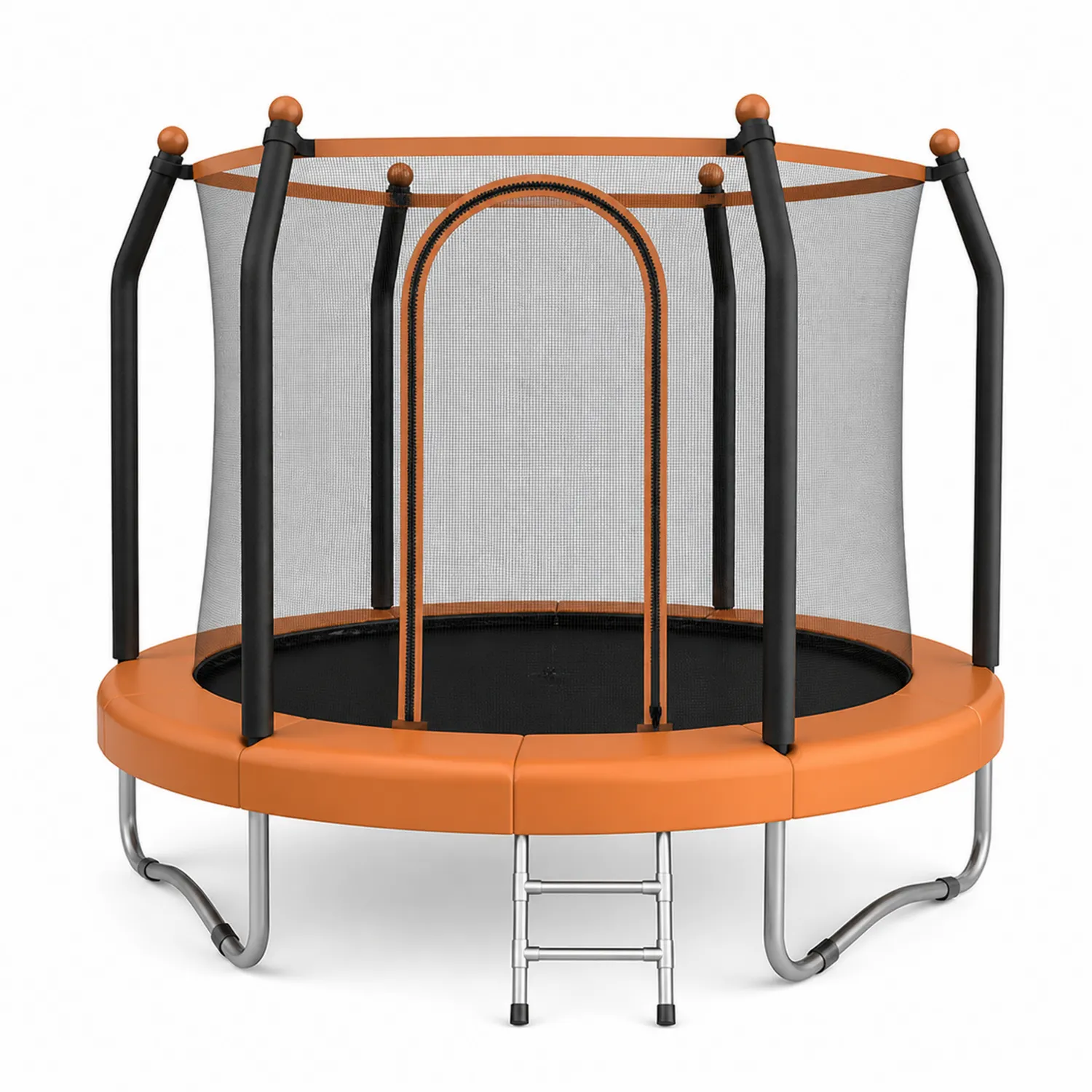 Okrągła trampolina ogrodowa z siatką i drabinką 244 cm