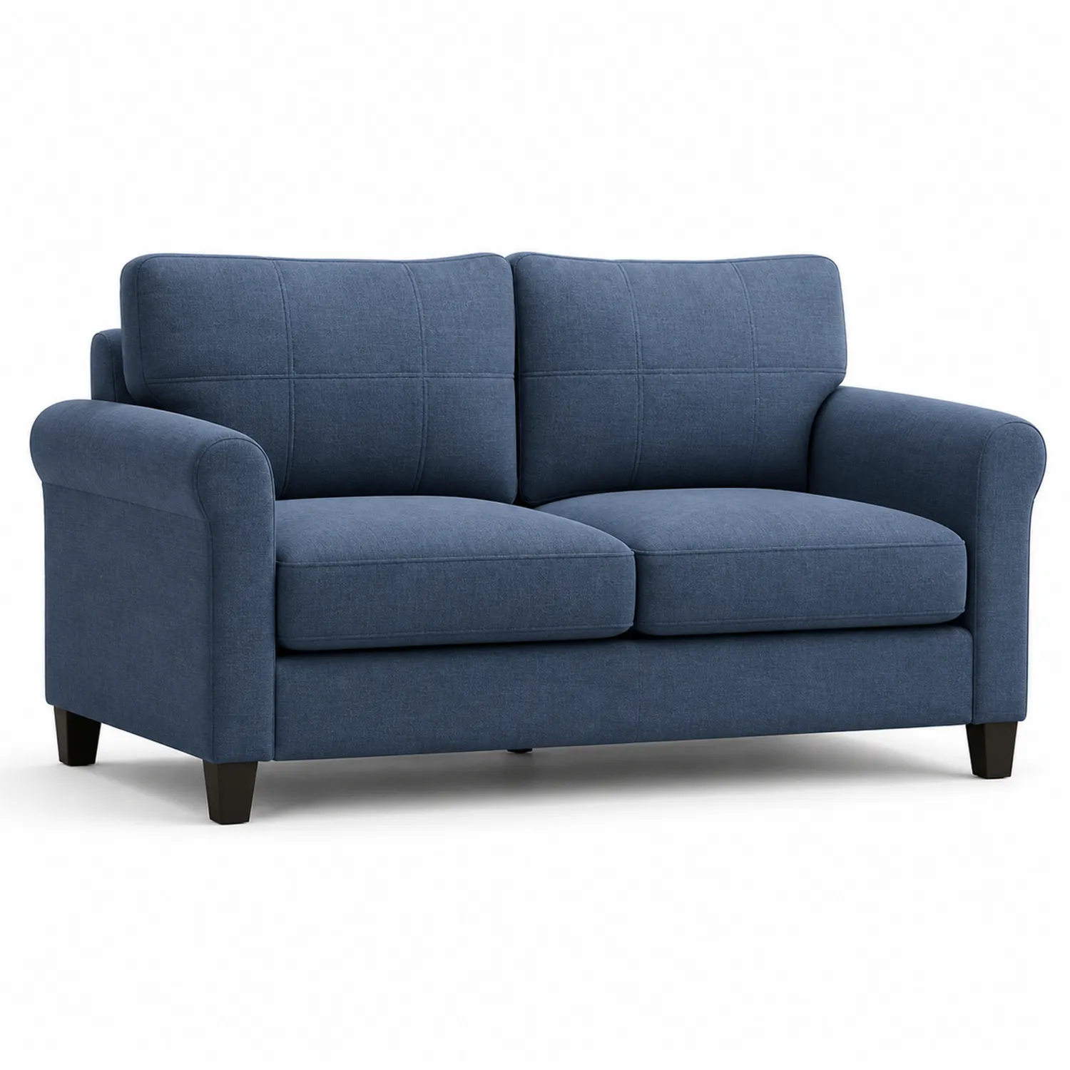 Dwuosobowa sofa 140 cm z niebieskiej tkaniny