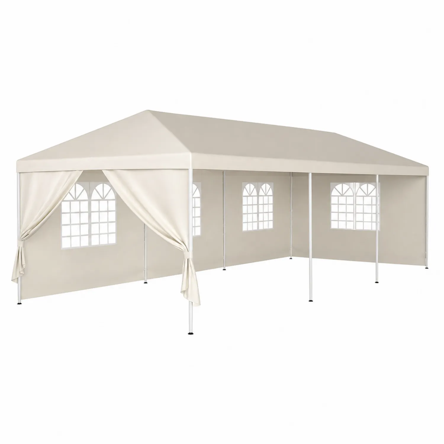 Namiot ogrodowy prostokątny 600x300 cm beżowy poliester stal