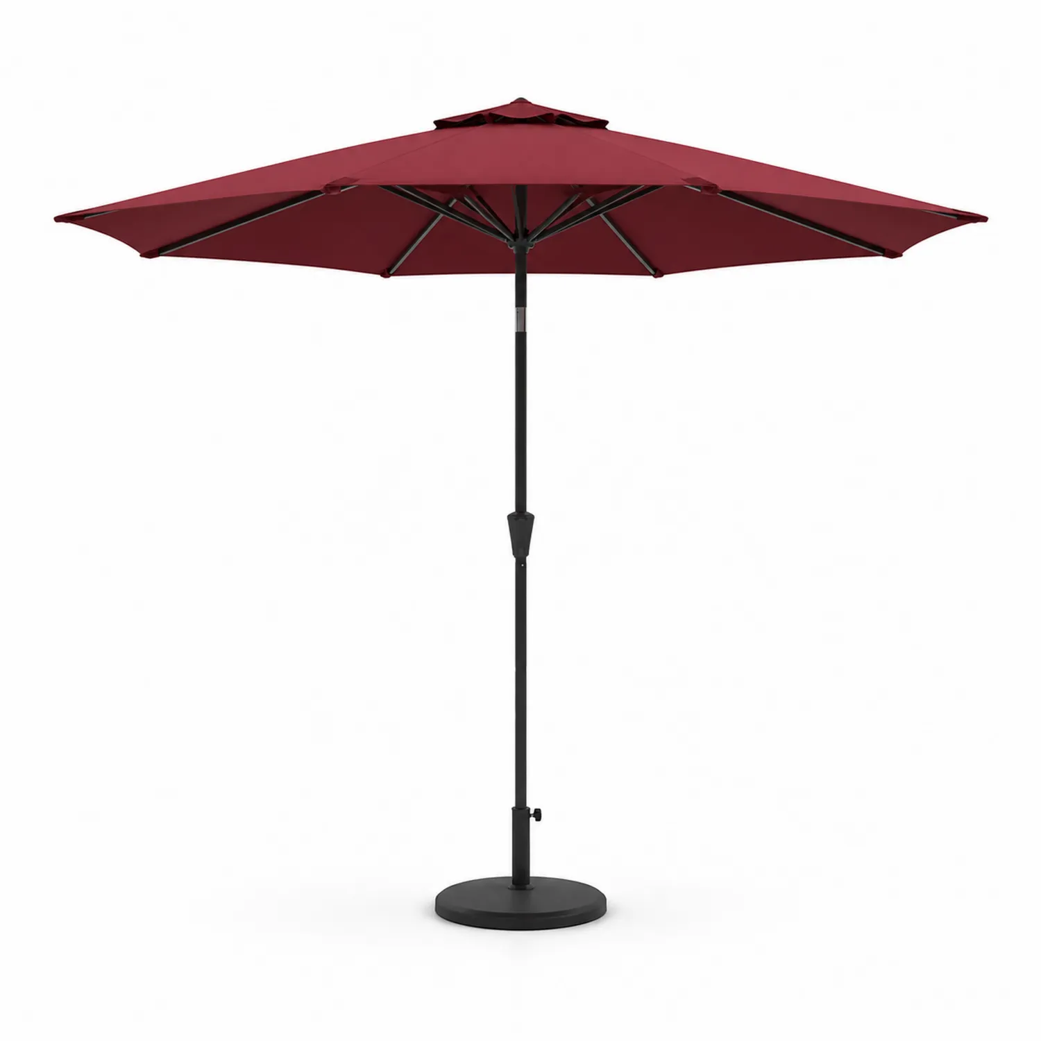 Parasol ogrodowy okrągły średnica 300 cm Bordowy Poliester Stalowy