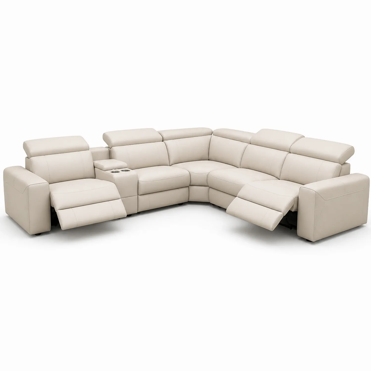 Narożna sofa modułowa z regulowanym oparciem, skóra ekologiczna, 270x210 cm