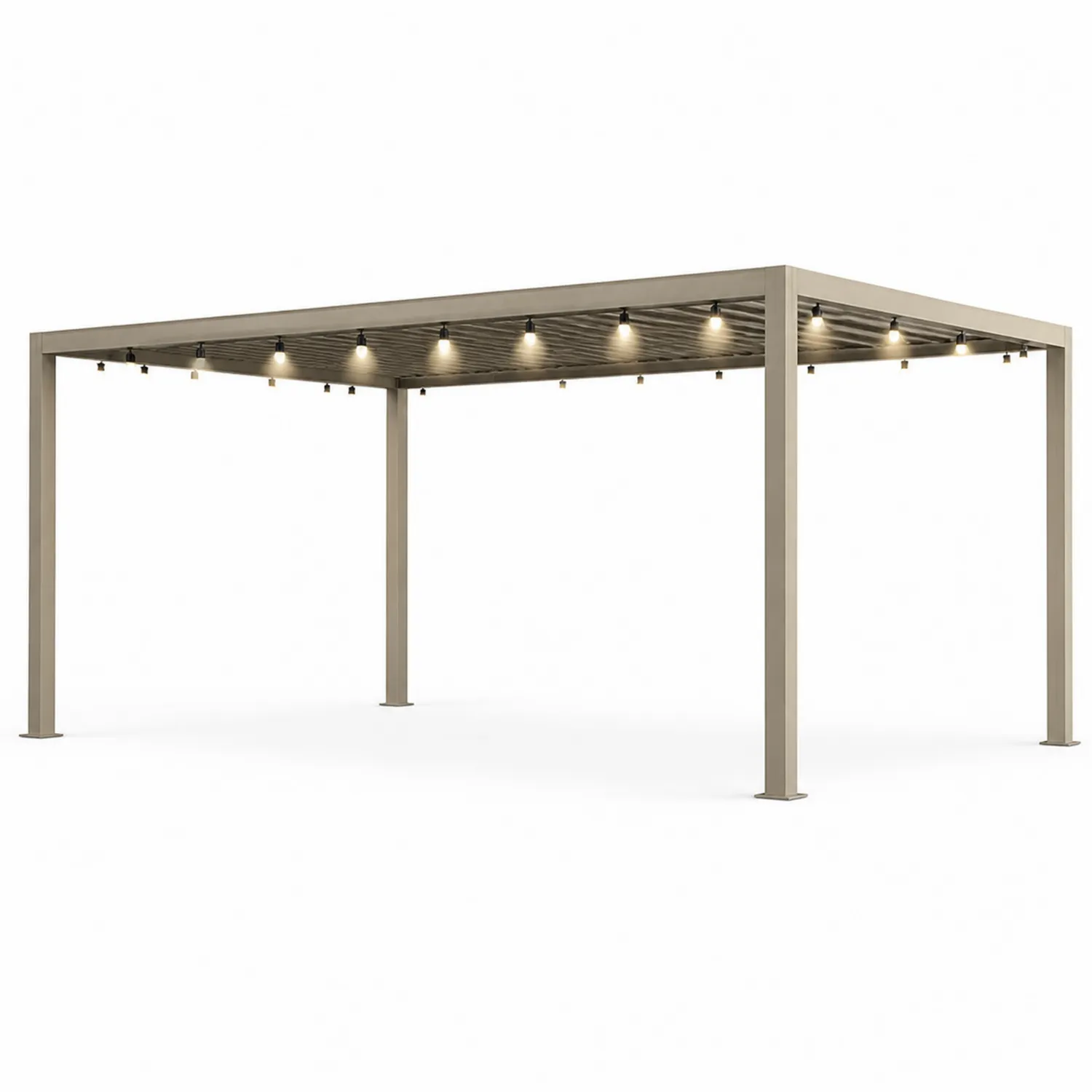 Aluminiowa pergola z oświetleniem LED 400x400 cm Beżowa