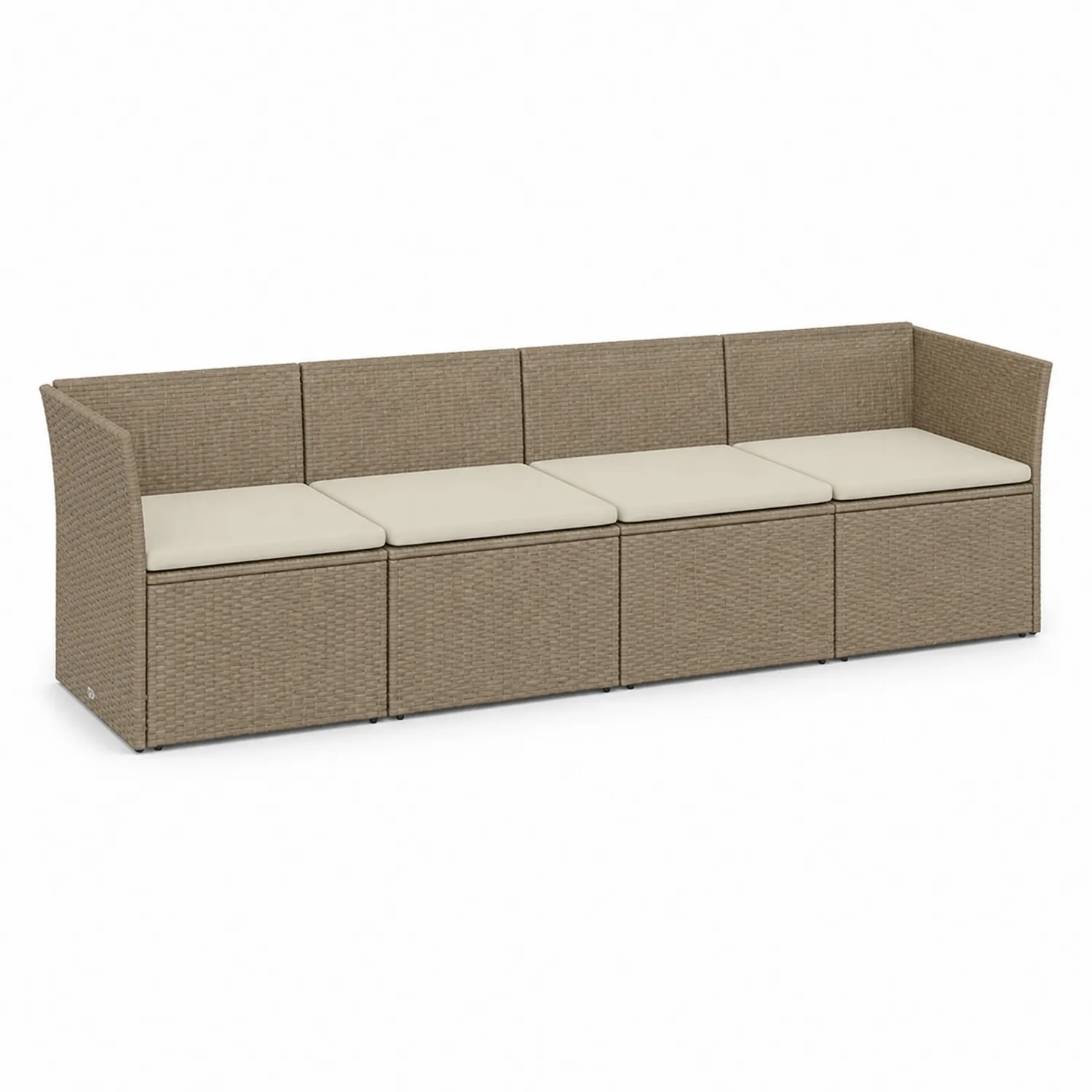 Sofa czteroosobowa z technorattanu Beżowa