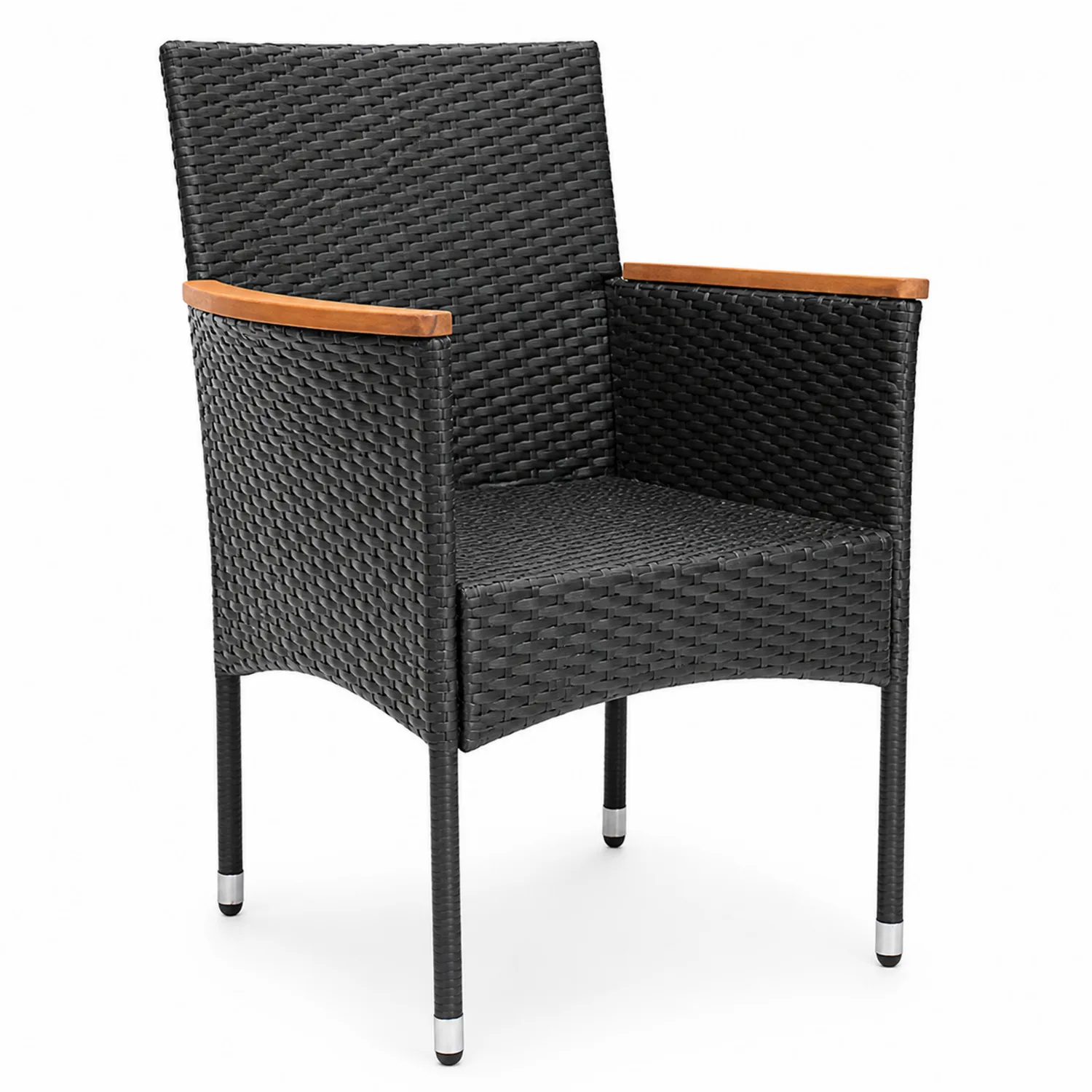 Krzesło ogrodowe, rattan, Czarny, 89 cm