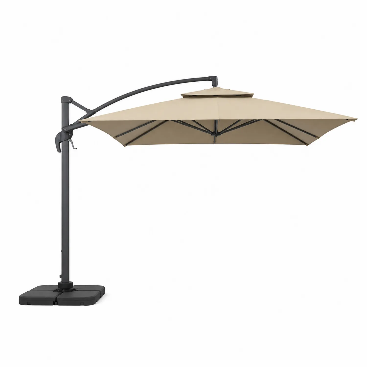 Parasol ogrodowy boczny stalowy beżowy-ardessaliving
