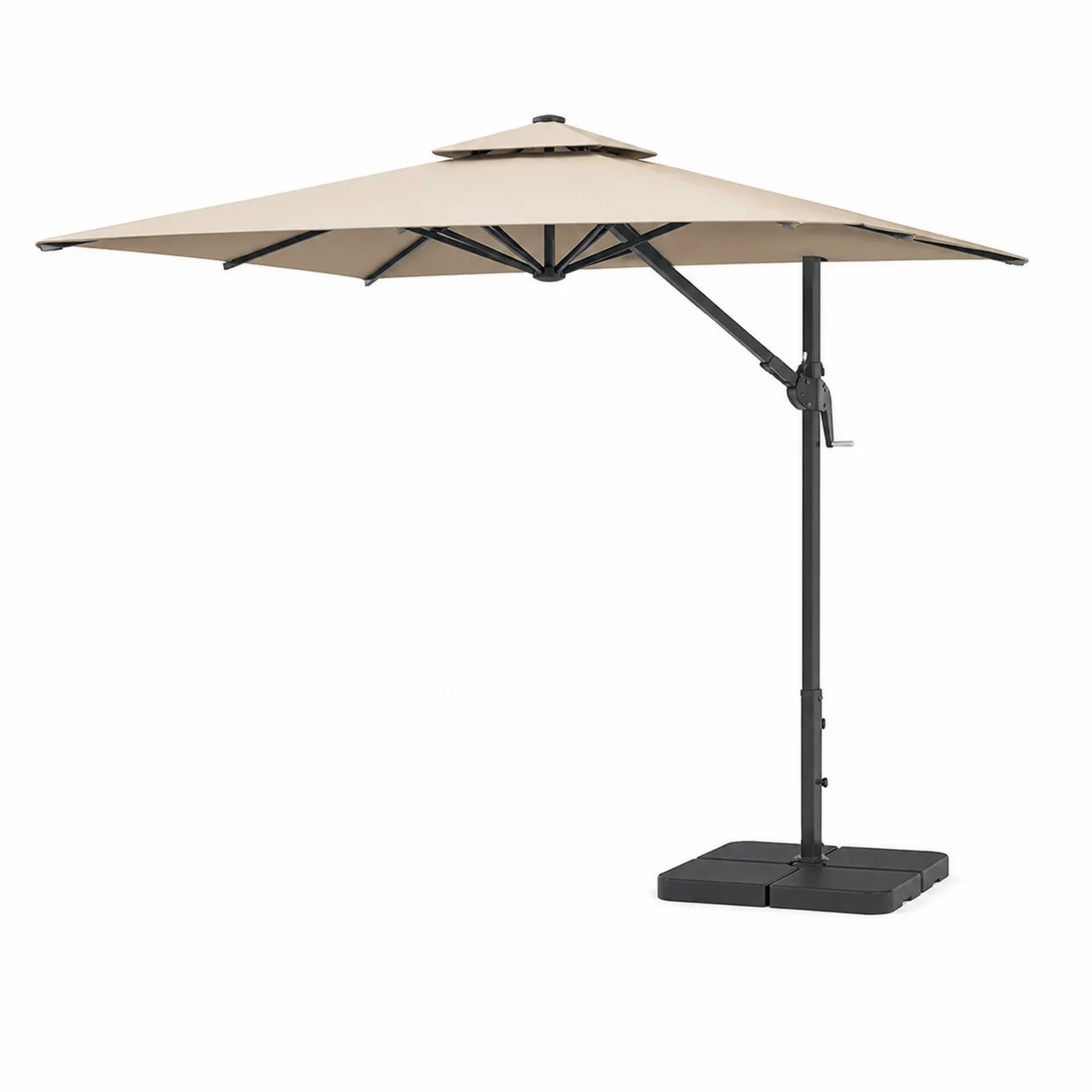 Parasol ogrodowy z bocznym ramieniem 3,5m beżowy aluminiowy-ardessaliving