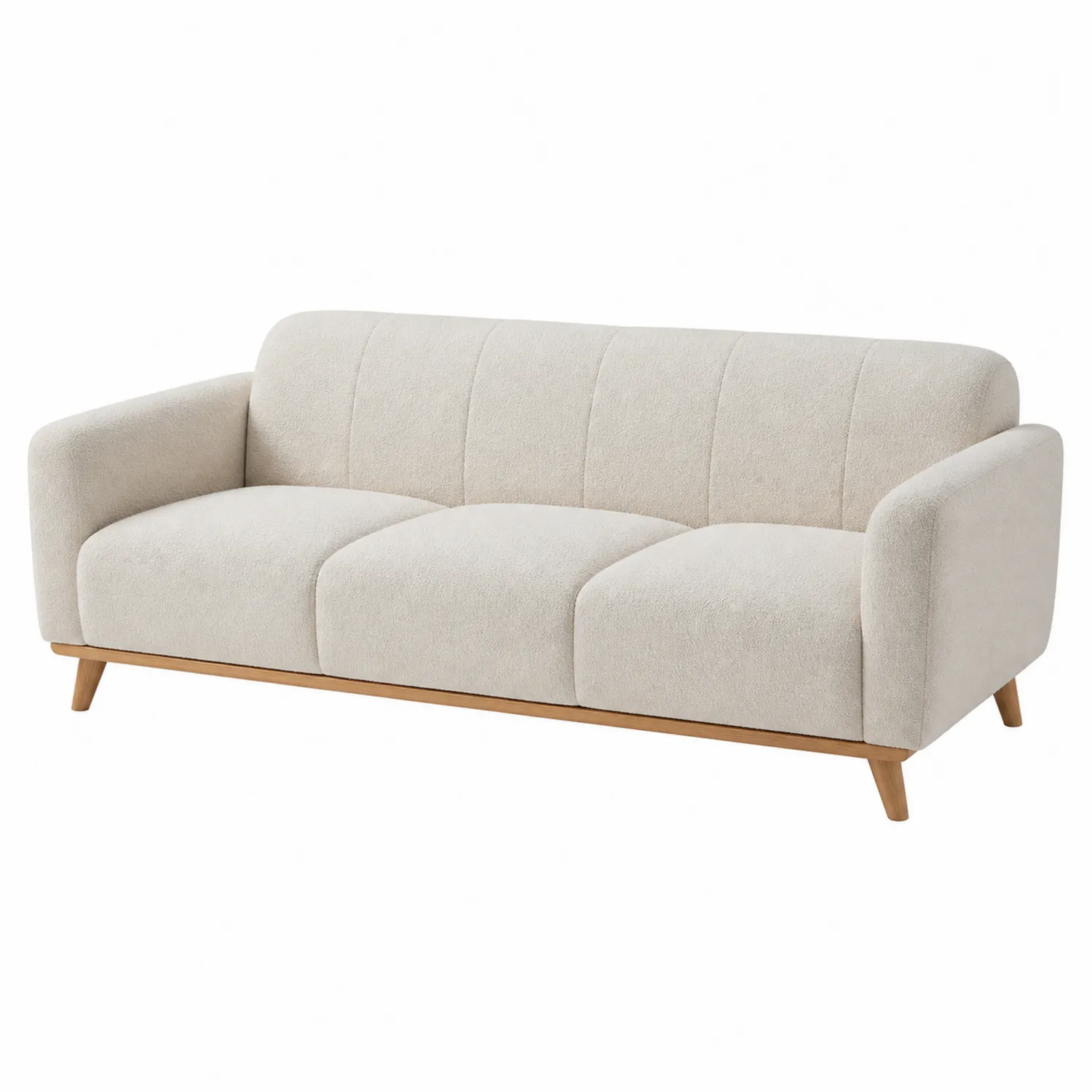 Trzyosobowa sofa z tkaniny poliestrowej z drewnianymi nogami-ardessaliving