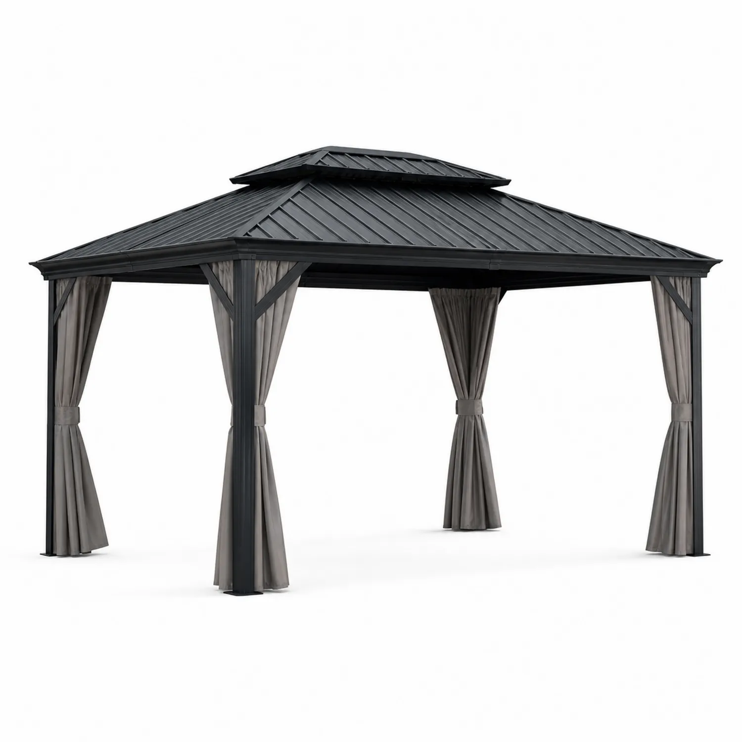 Metalowa altana ogrodowa 400x300 cm Ciemnoszary-ardessaliving