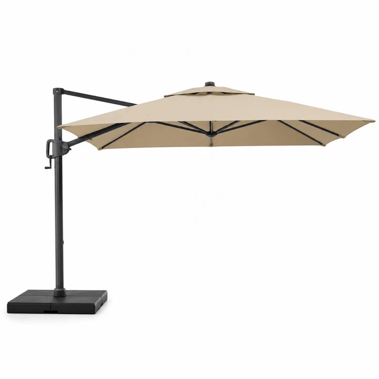 Parasol z bocznym ramieniem, aluminium, 300x400 cm, Beżowy-ardessaliving