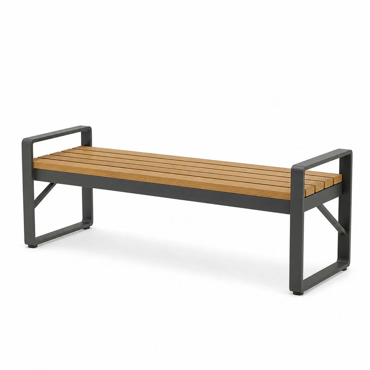 Ławka ogrodowa drewniana z aluminiową ramą-ardessaliving