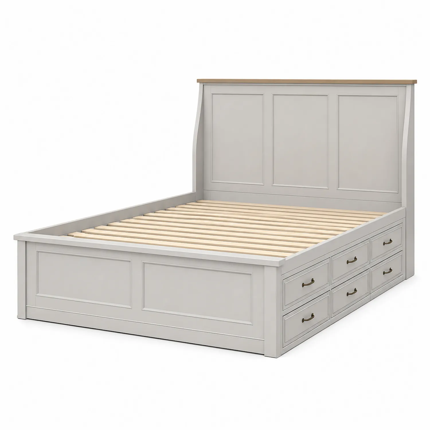 Łóżko z szufladami drewno sosnowe i MDF 200x160 cm Szare-ardessaliving