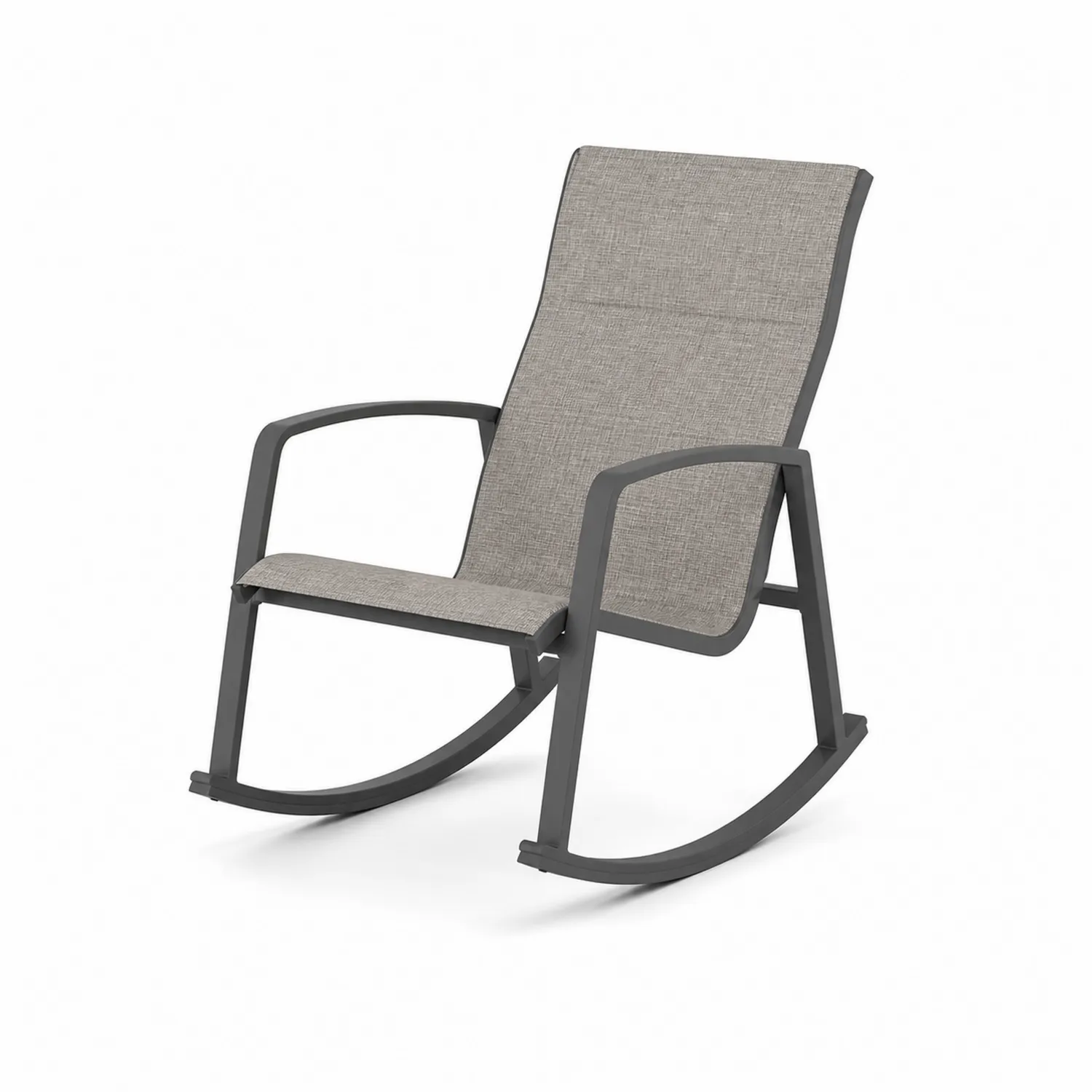 Fotel bujany metalowy z tkaniną szary-ardessaliving