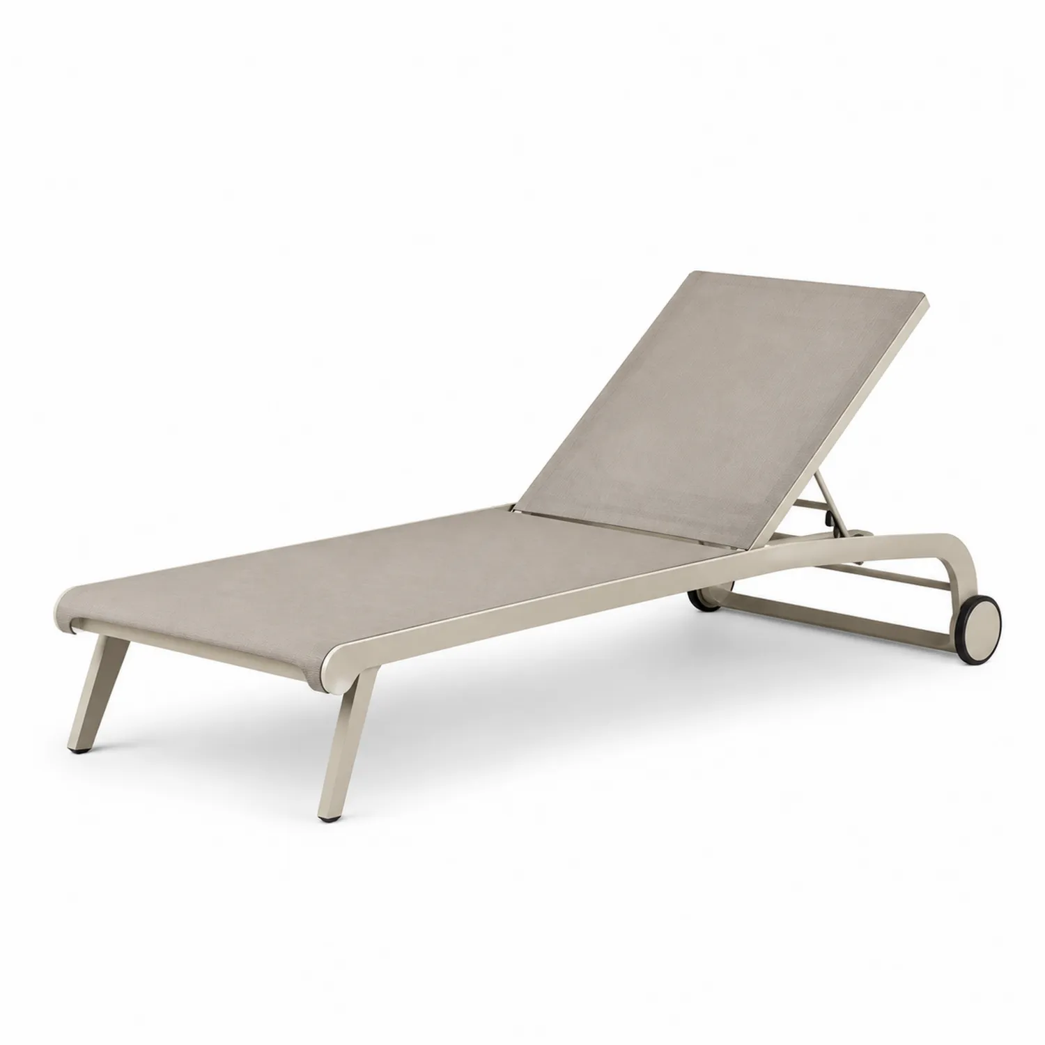 Leżak ogrodowy aluminiowy beżowy 195 cm-ardessaliving
