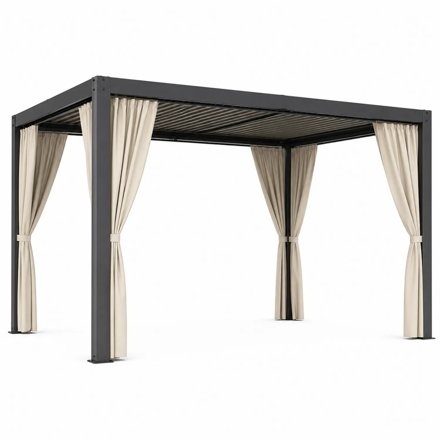 Altana ogrodowa prostokątna 300x400 cm antracyt aluminium poliester-ardessaliving