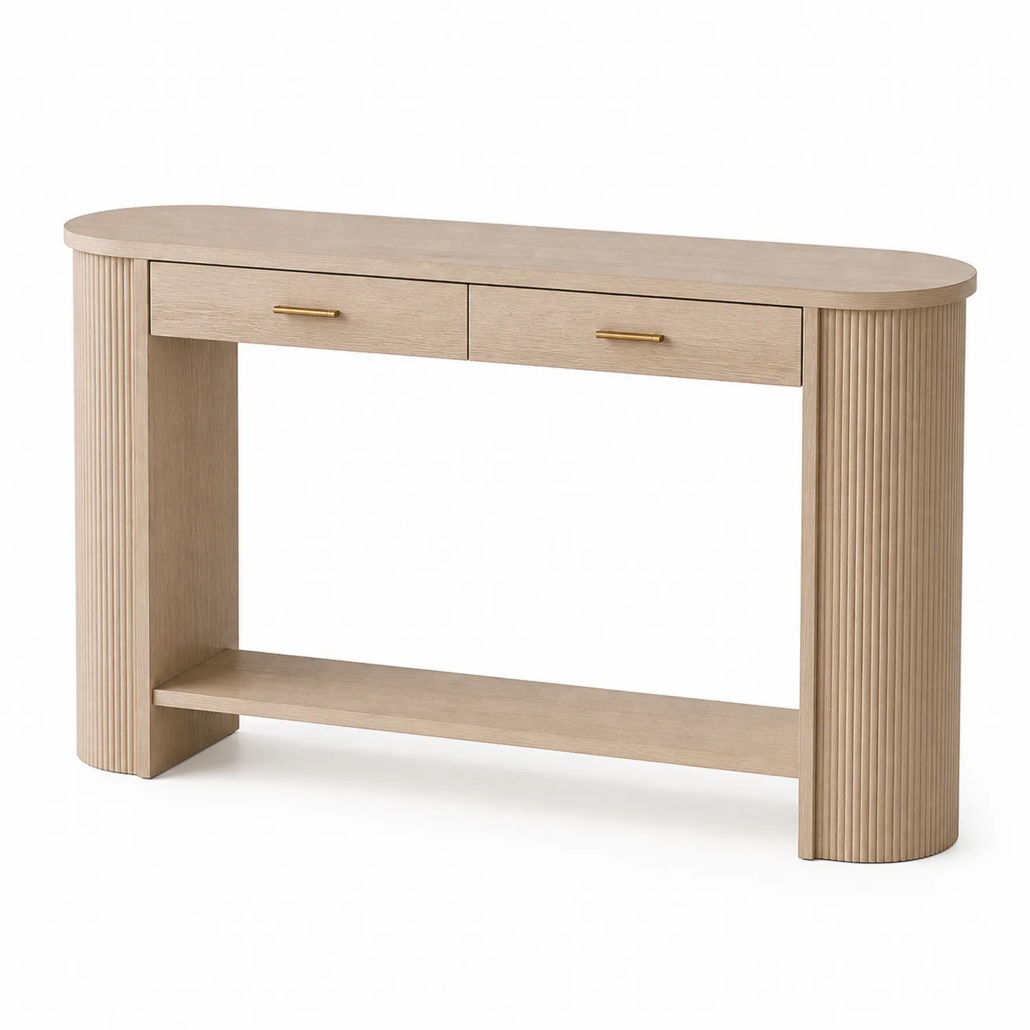 Konsola owalna 120 cm drewno dębowe-ardessaliving