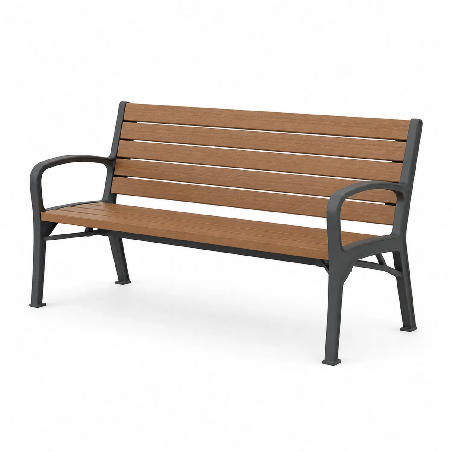 Ławka ogrodowa z drewna i żeliwa, 150 cm-ardessaliving