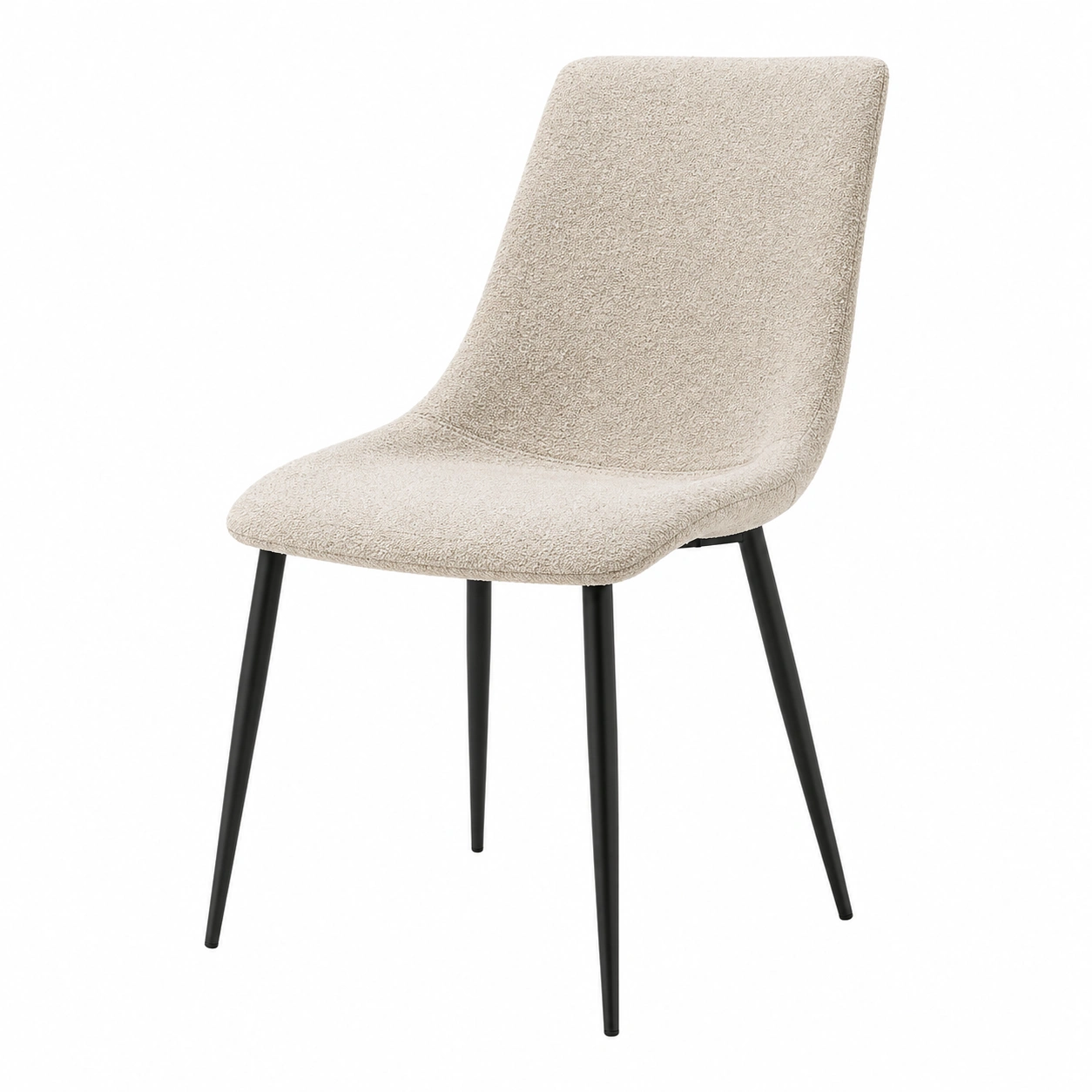 Moderner Esszimmerstuhl gepolstert Stoff beige ergonomische Form Metallbeine minimalistisch Design B/H/T ca 44x87x59 cm-orderrenoza 