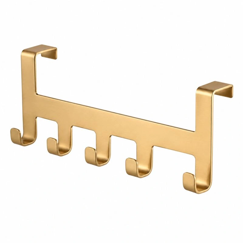 Tuerhaenger Garderobenleiste 6 Haken Metall gebuerstet modern 40 cm Gold-orderrenoza 