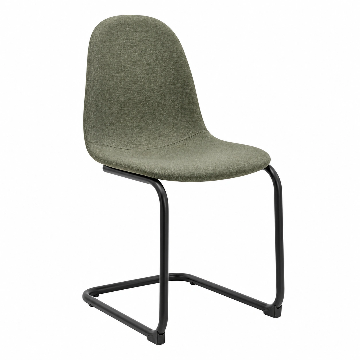 Moderner Schwingstuhl mit gepolsterter Sitzschale und Metallgestell – Grün – Minimalistisches Design-cartpavo