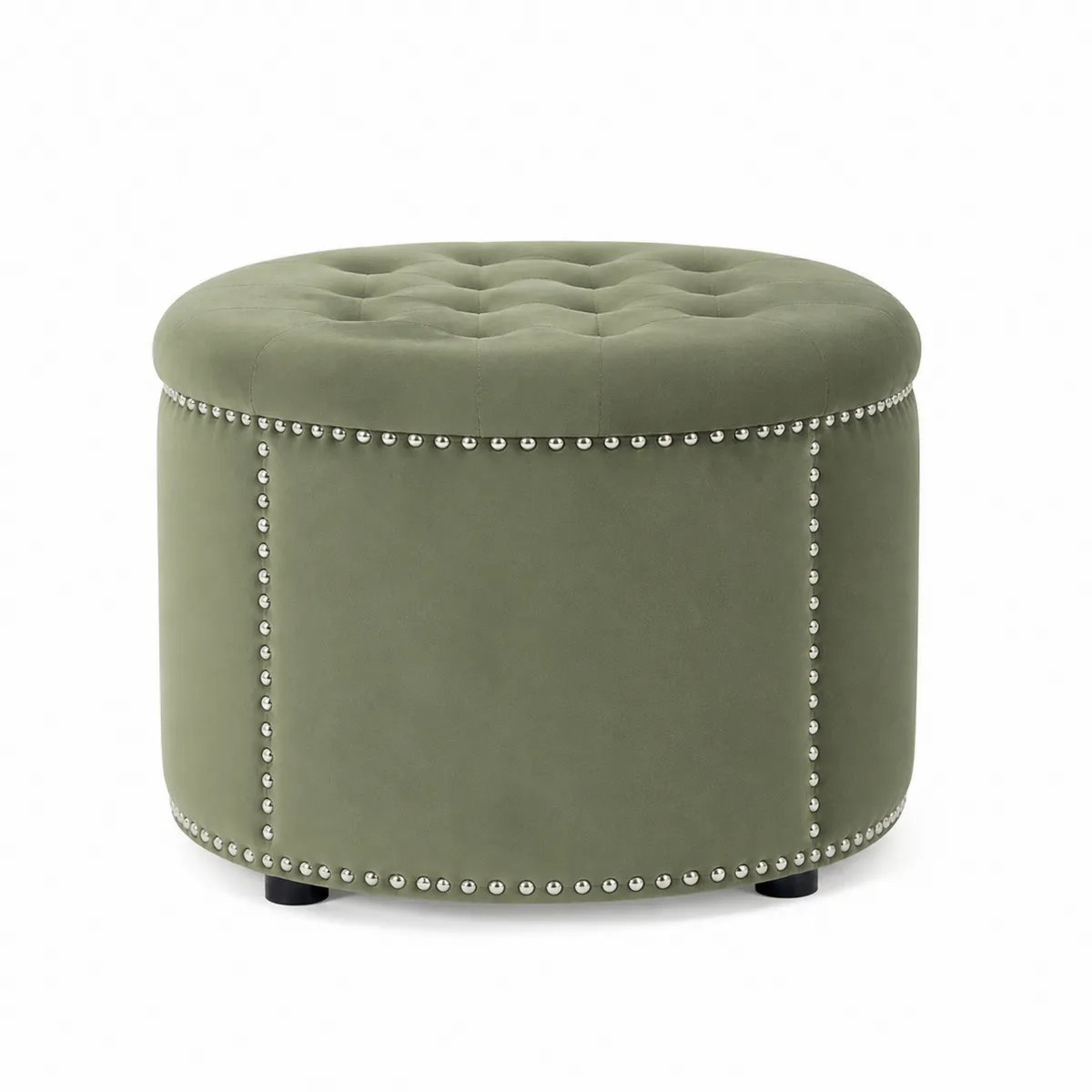 Samt-Hocker mit Stauraum Grün 45cm