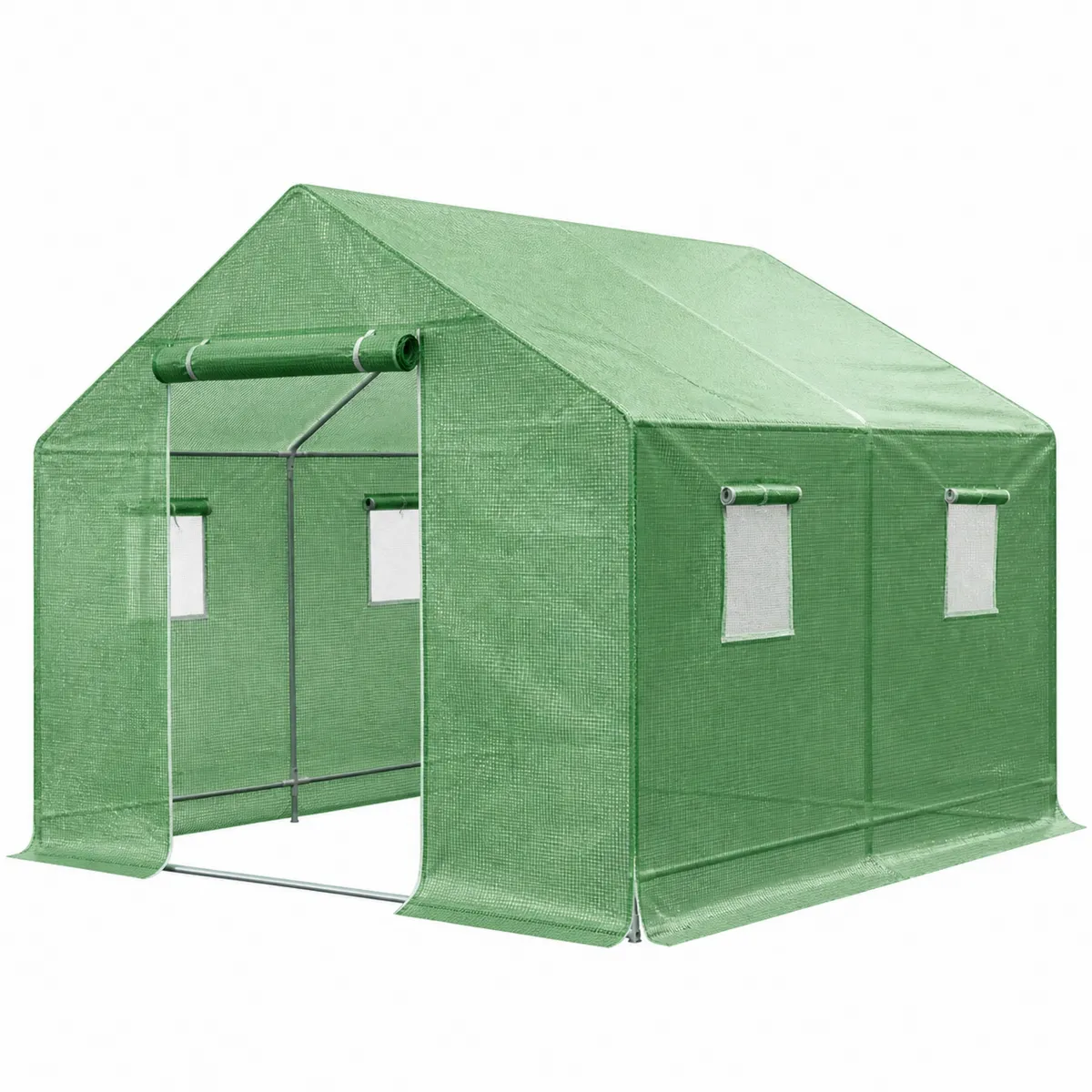 Gewächshaus Rechteckig 300x200x200 cm Grün PE Stahlrahmen