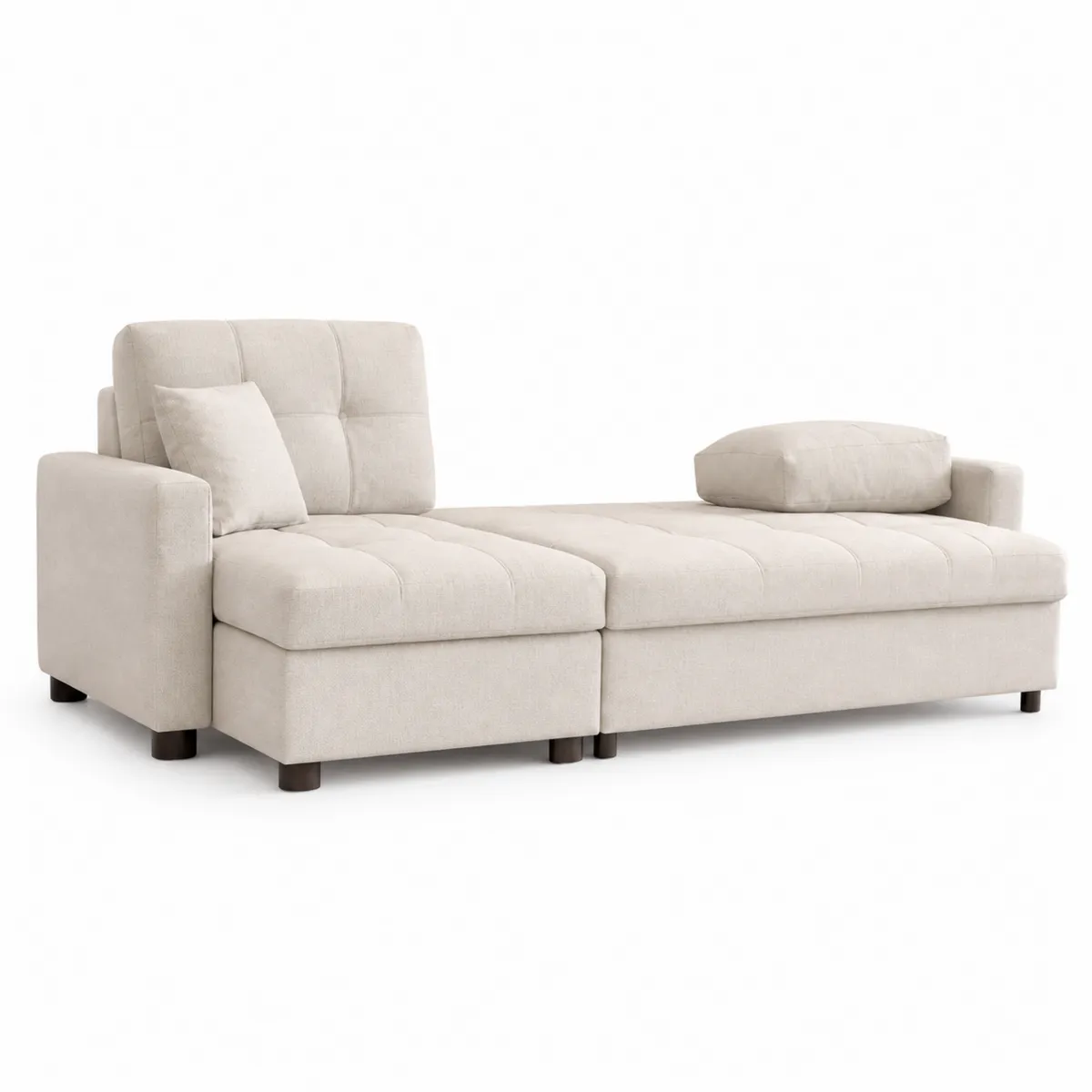 Sofa mit Schlaffunktion Stoff Beige
