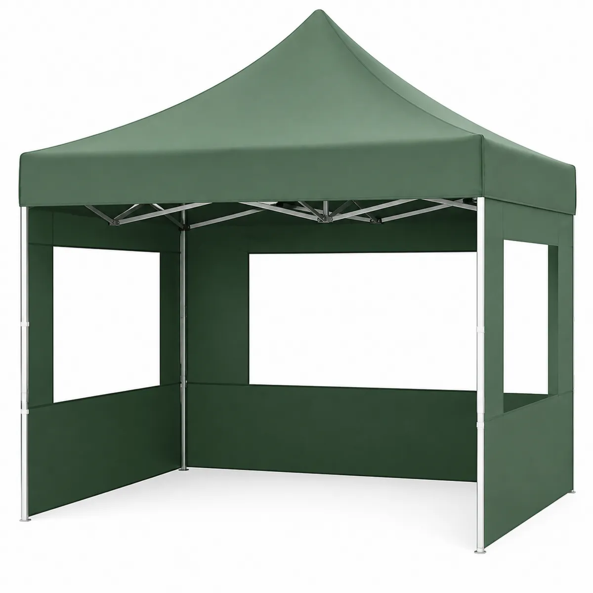 Grüner Pavillon 3x3m mit Stahlrahmen und Polyestergewebe