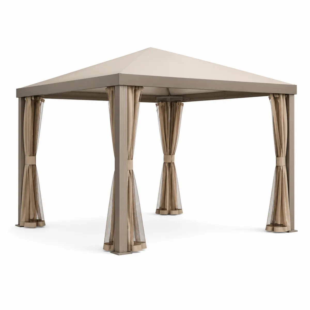 Pavillon Gartenpavillon 3x4m Beige Aluminium Polyester