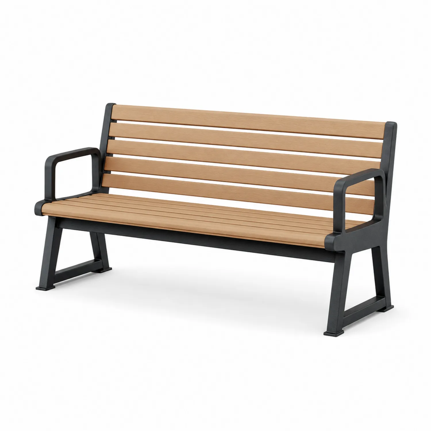 Gartenbank Aluminium Polywood Schwarz 150 cm