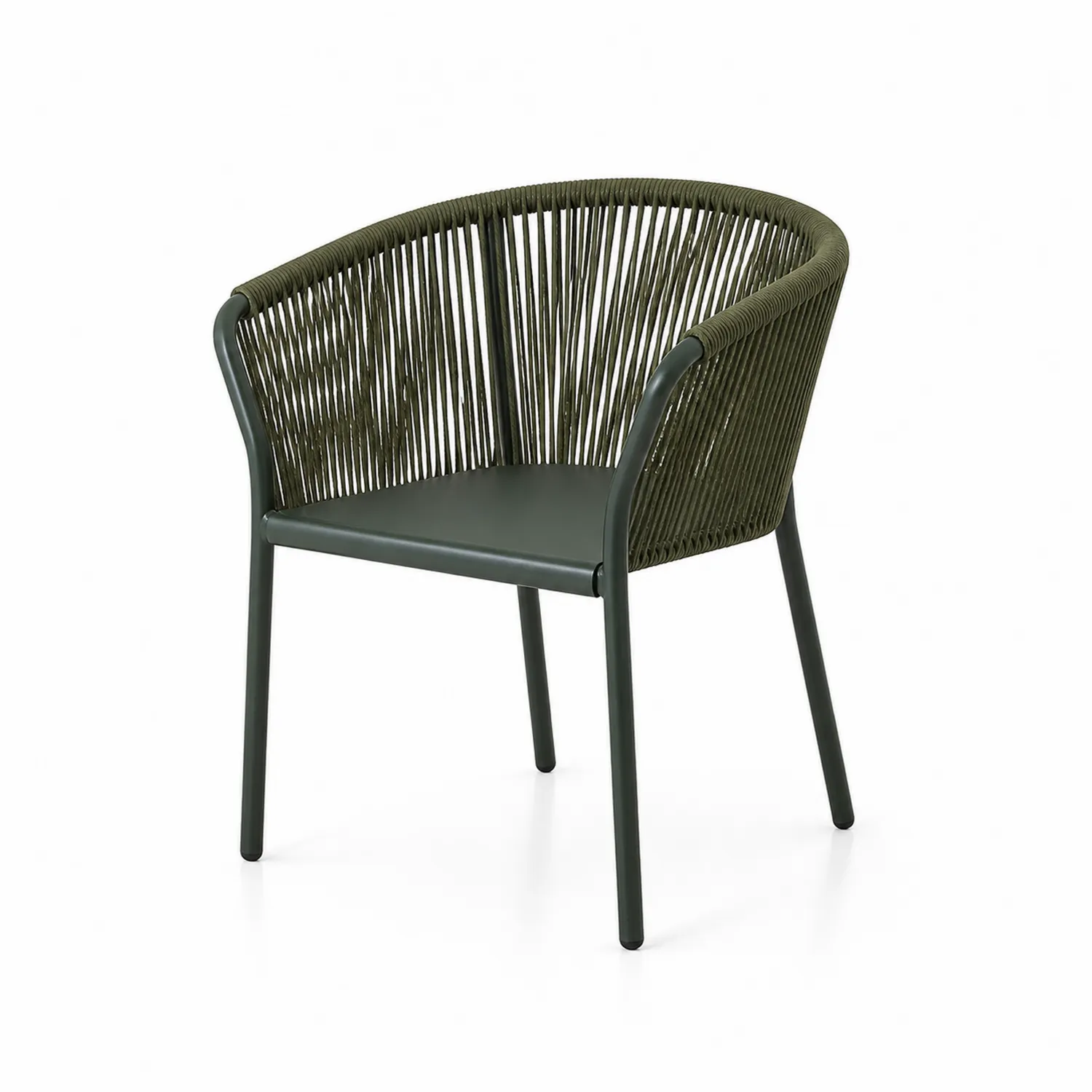 Gartenstuhl Aluminium Polyethylen Seil Grün