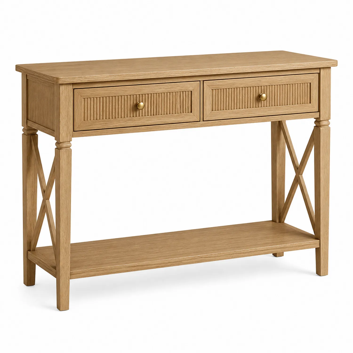 Holz-Konsolentisch mit 2 Schubladen
