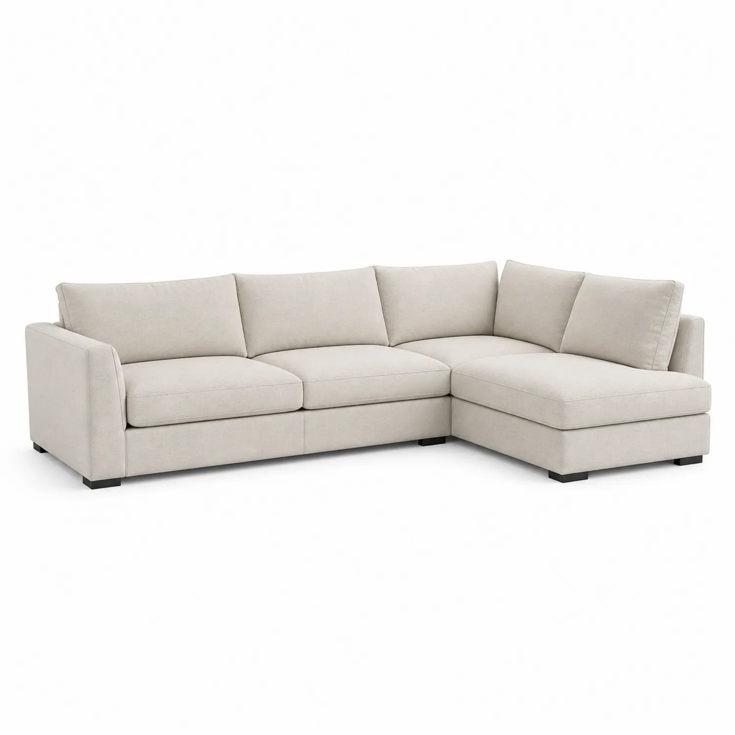 Ecksofa L-Form 300cm Beige Stoff Holz