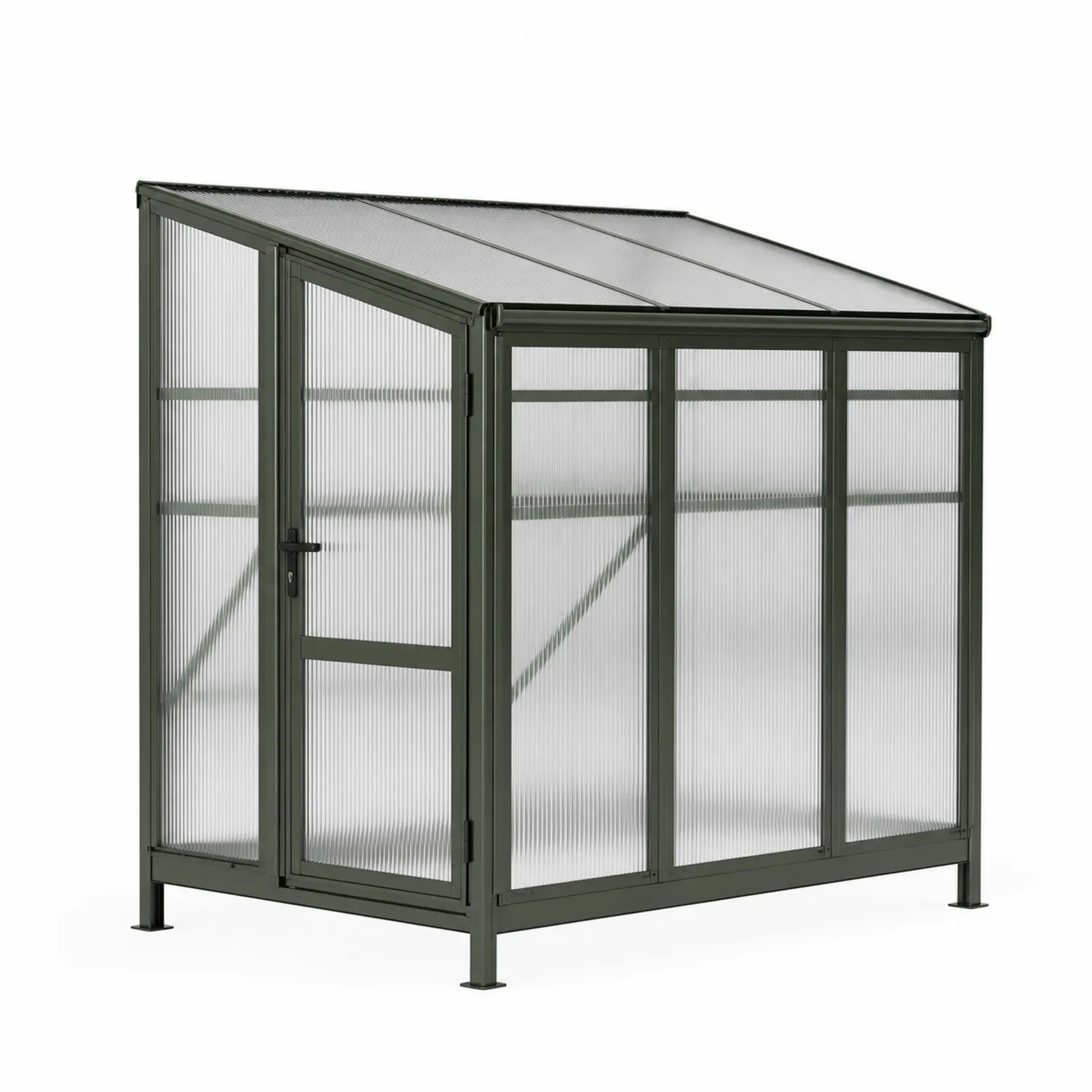 Gewächshaus Aluminium Polycarbonat Dunkelgrün