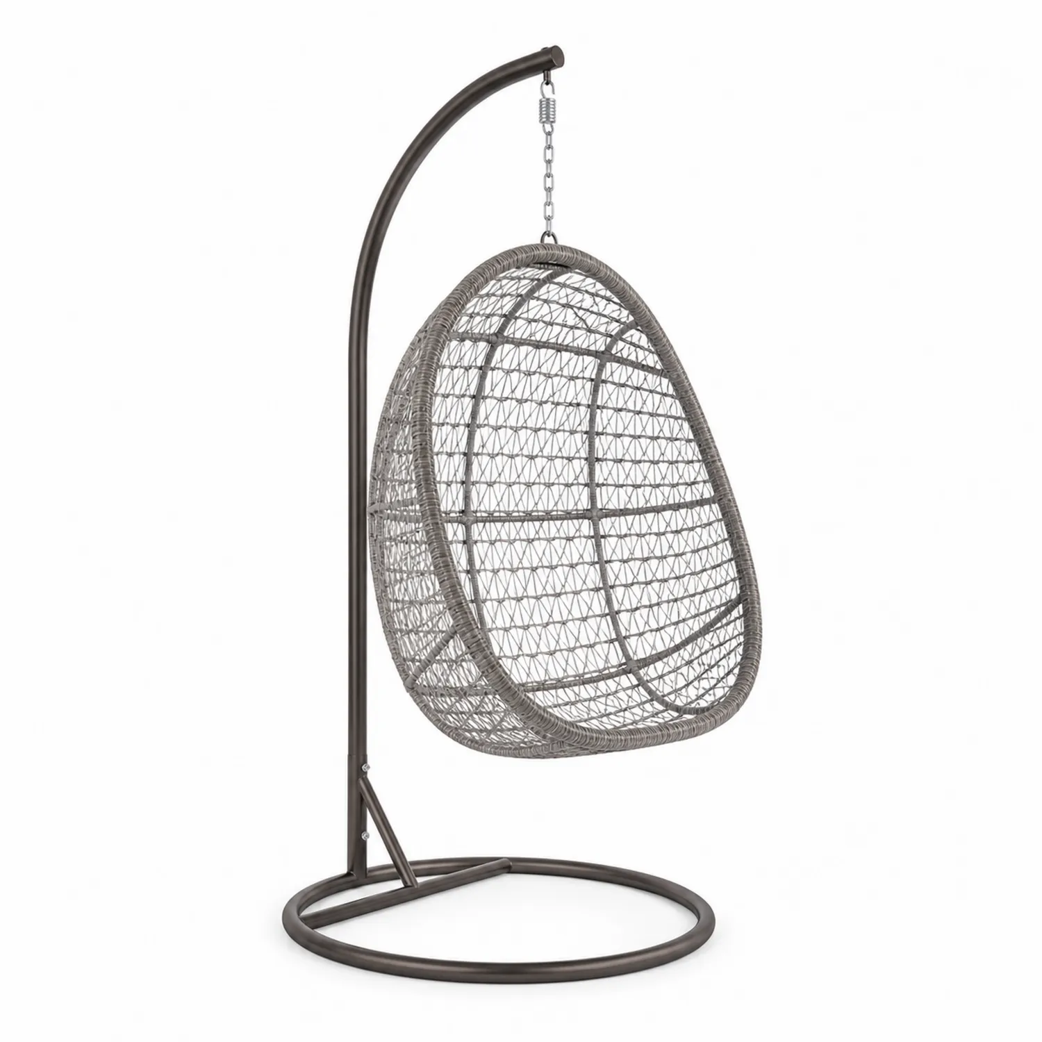Hängesessel aus Metall und Polyethylen-Rattan Grau
