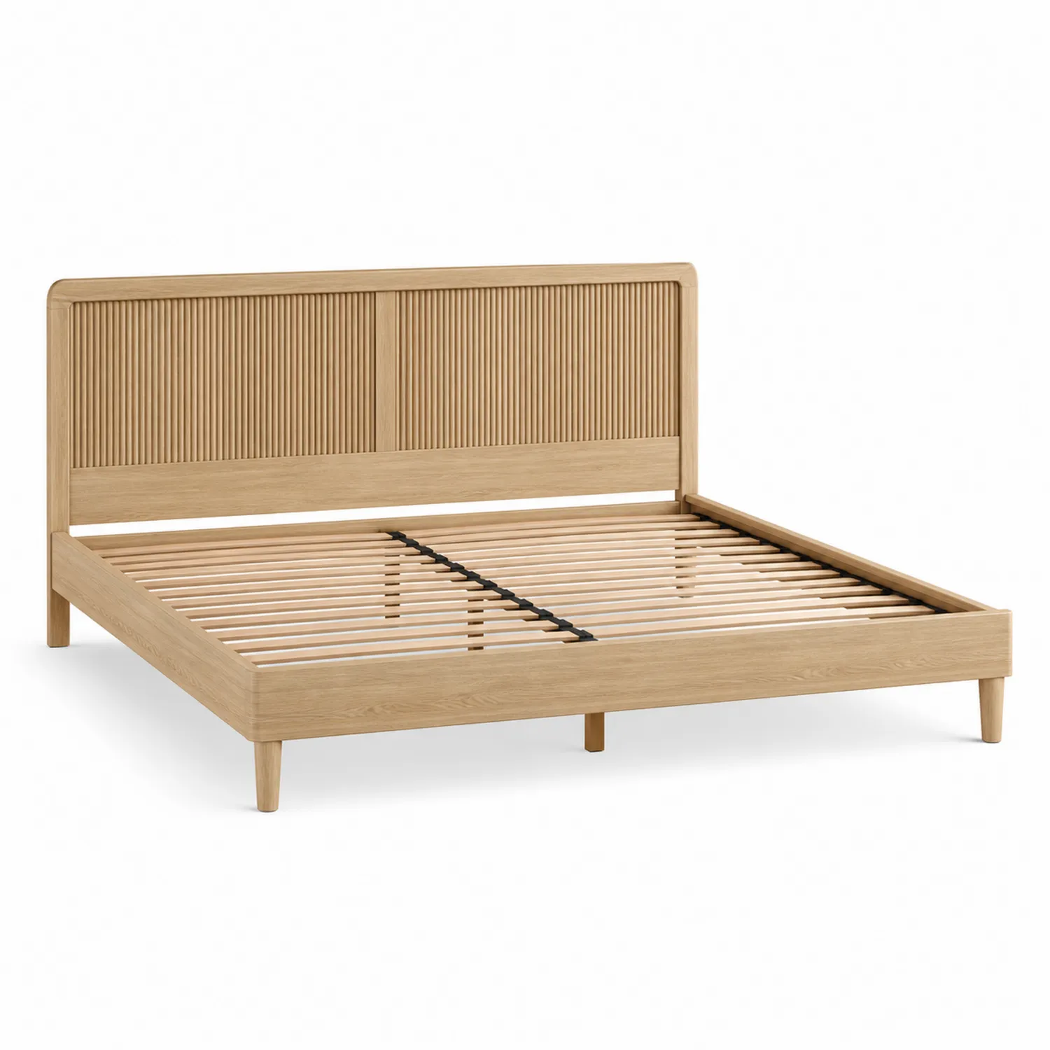Doppelbett aus Eichenholz mit Lattenrost 200x160 cm
