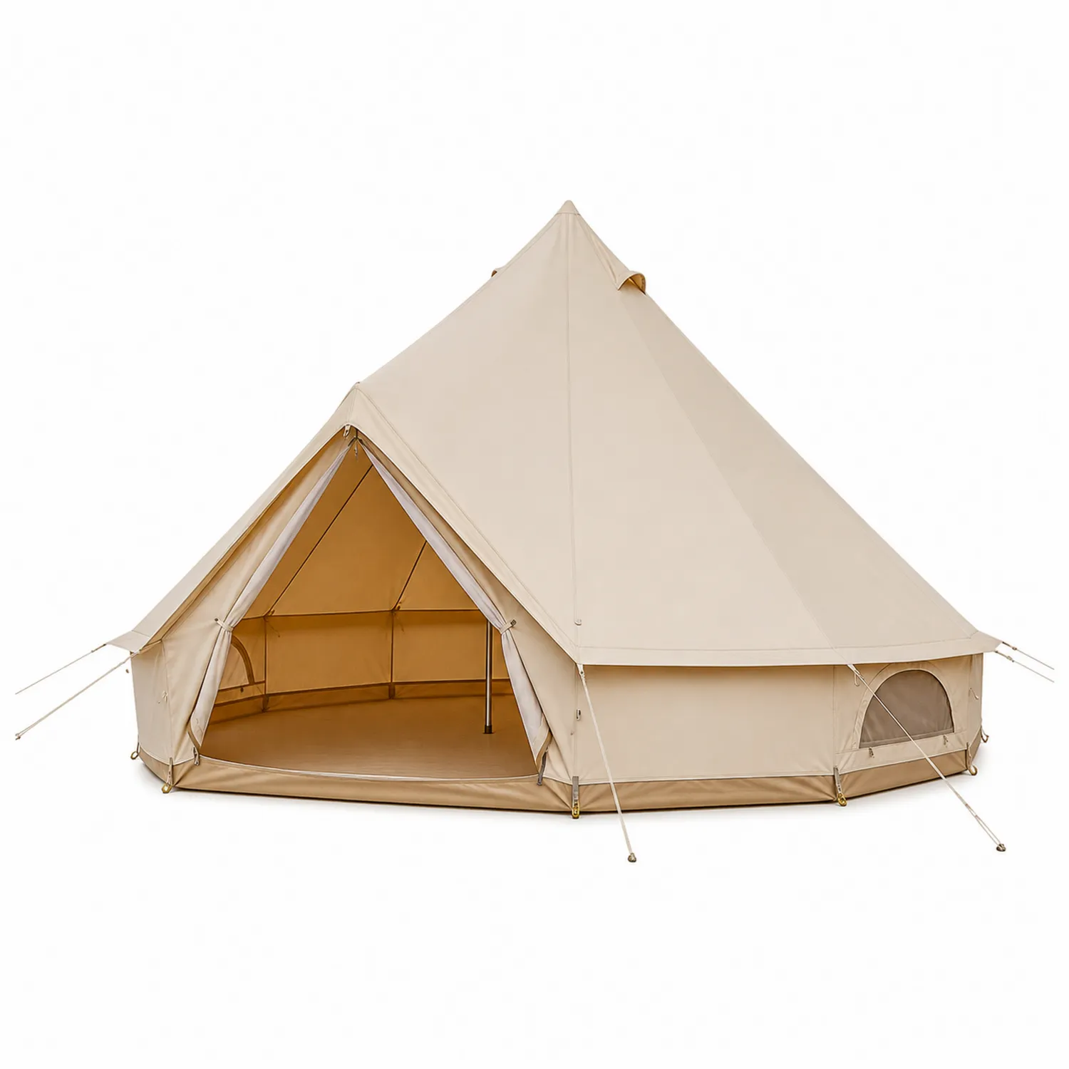 Großes Baumwollzelt in Beige für 8-10 Personen