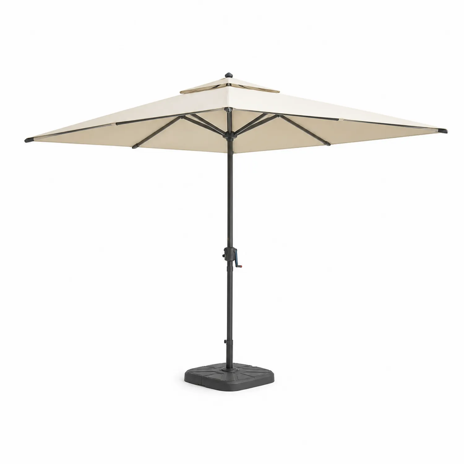 Quadratischer Terrassenschirm 300cm Creme Polyester Stahl