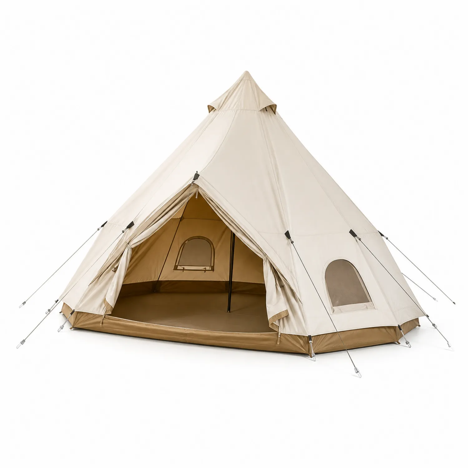Tipi Zelt Baumwolle Aluminium Beige 300cm