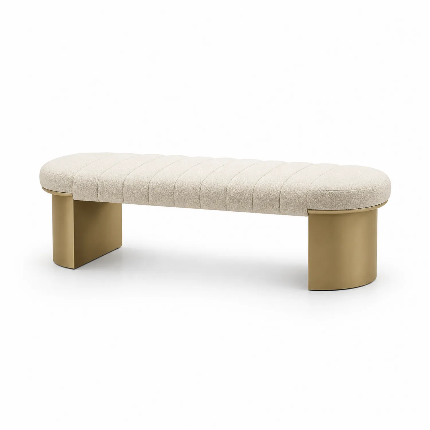 Stoffbank Oval 150x40x45cm Metallbeine