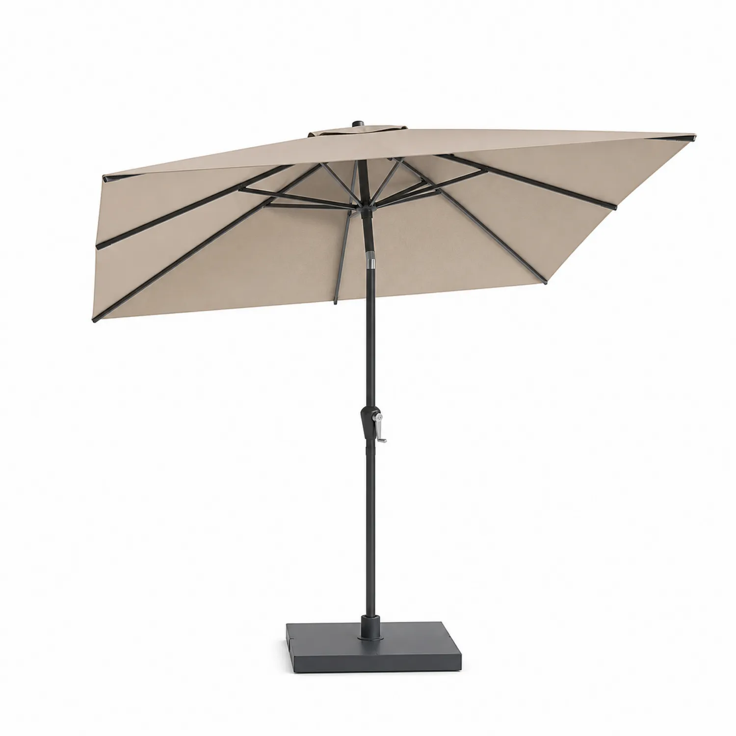 Rechteckiger Terrassenschirm Aluminium Polyester Beige