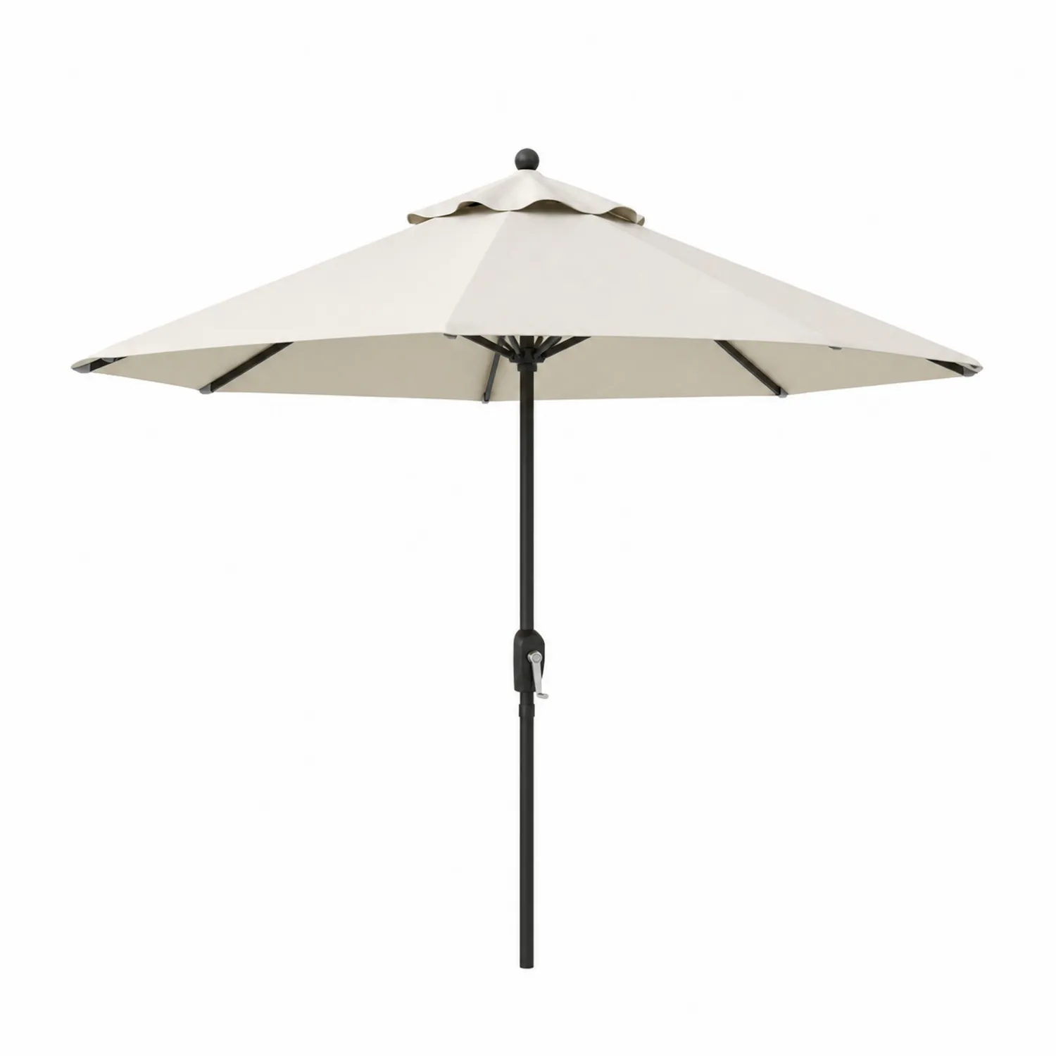 Runder Terrassenschirm 180 cm Beige Polyester Aluminium