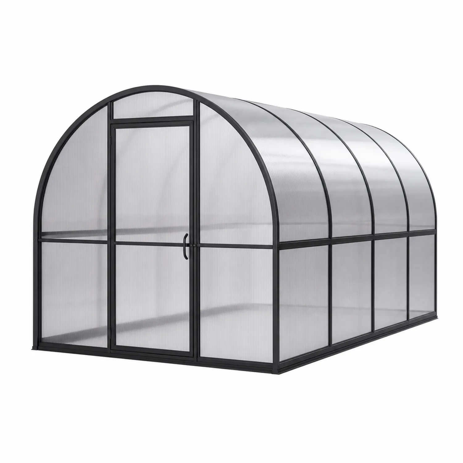 Gewächshaus Tunnelform Polycarbonat Stahlrahmen 300x200x200 cm