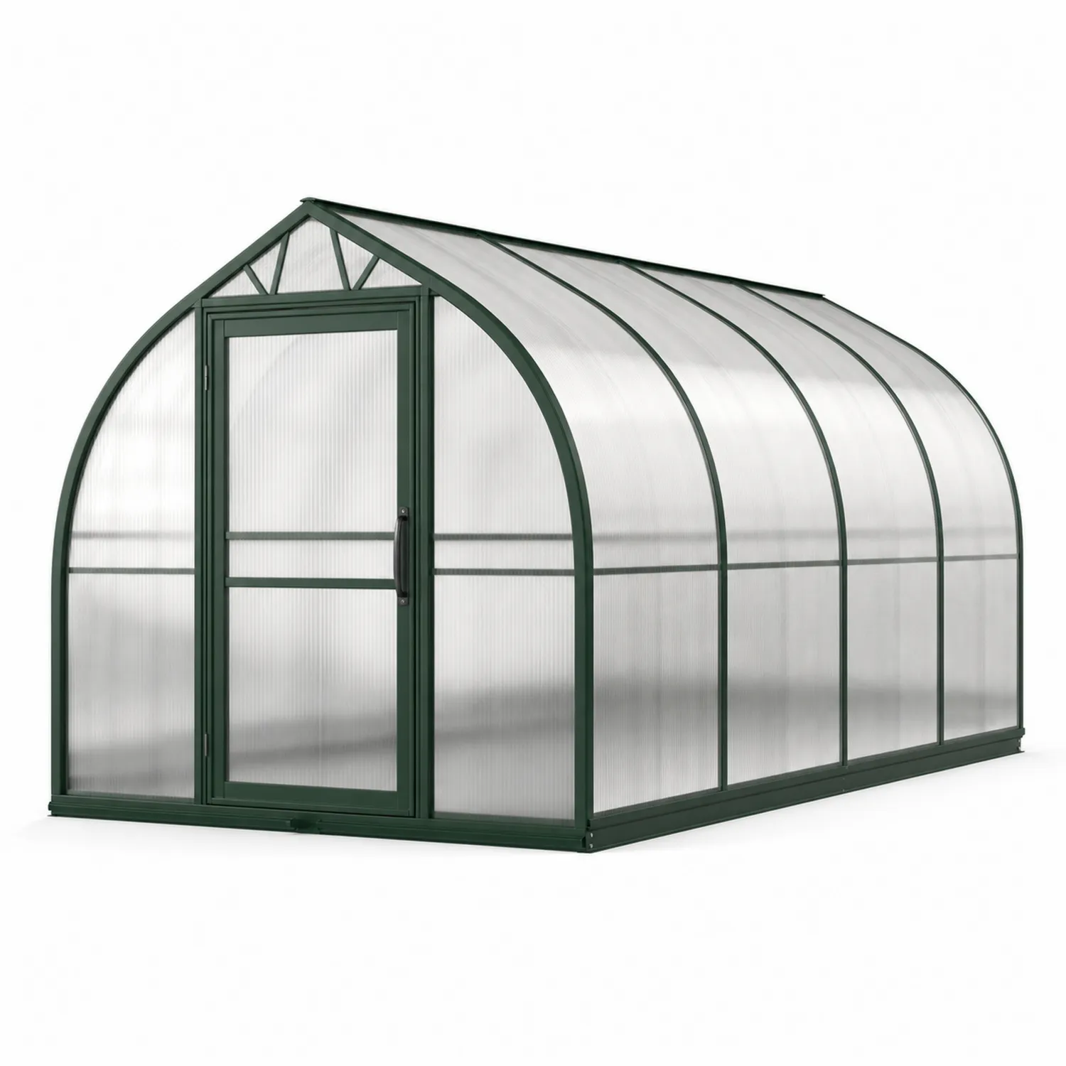 Gewächshaus gewölbt Aluminium Polycarbonat Grün 300x200x220 cm