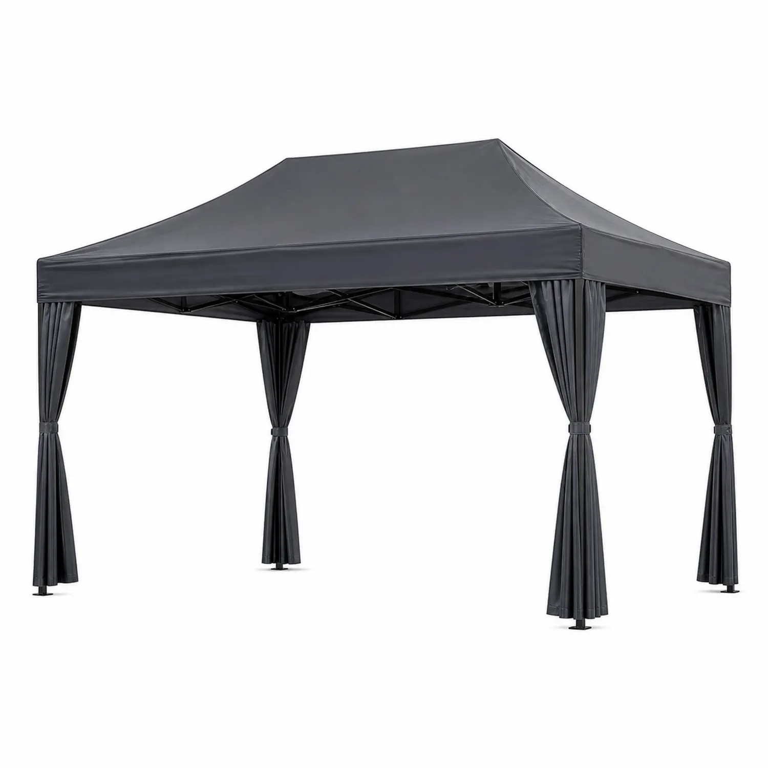 Faltzelt 3x3m Rechteckig Polyester Schwarz Stahlrahmen