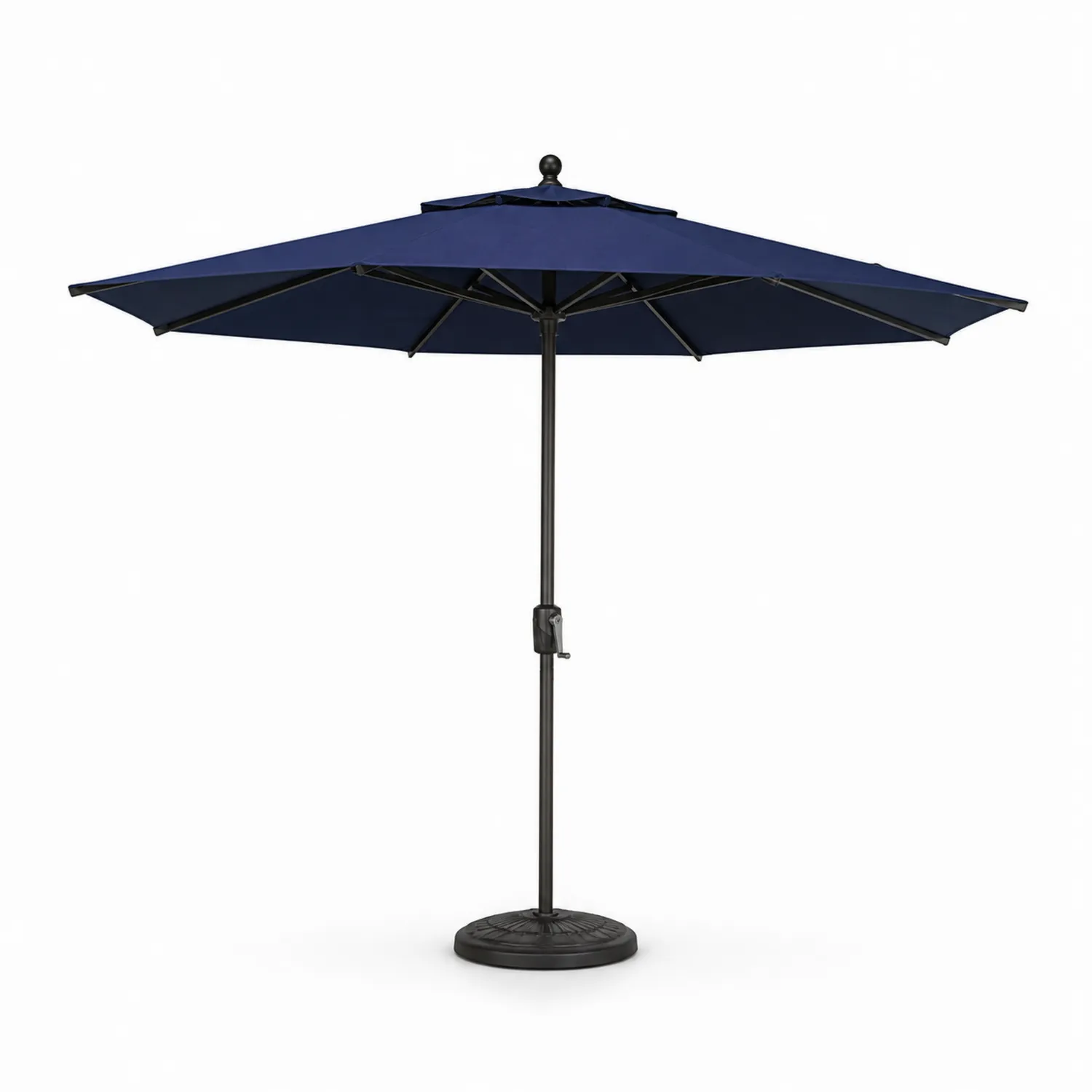 Runder Sonnenschirm 250cm Dunkelblau Polyester Aluminium