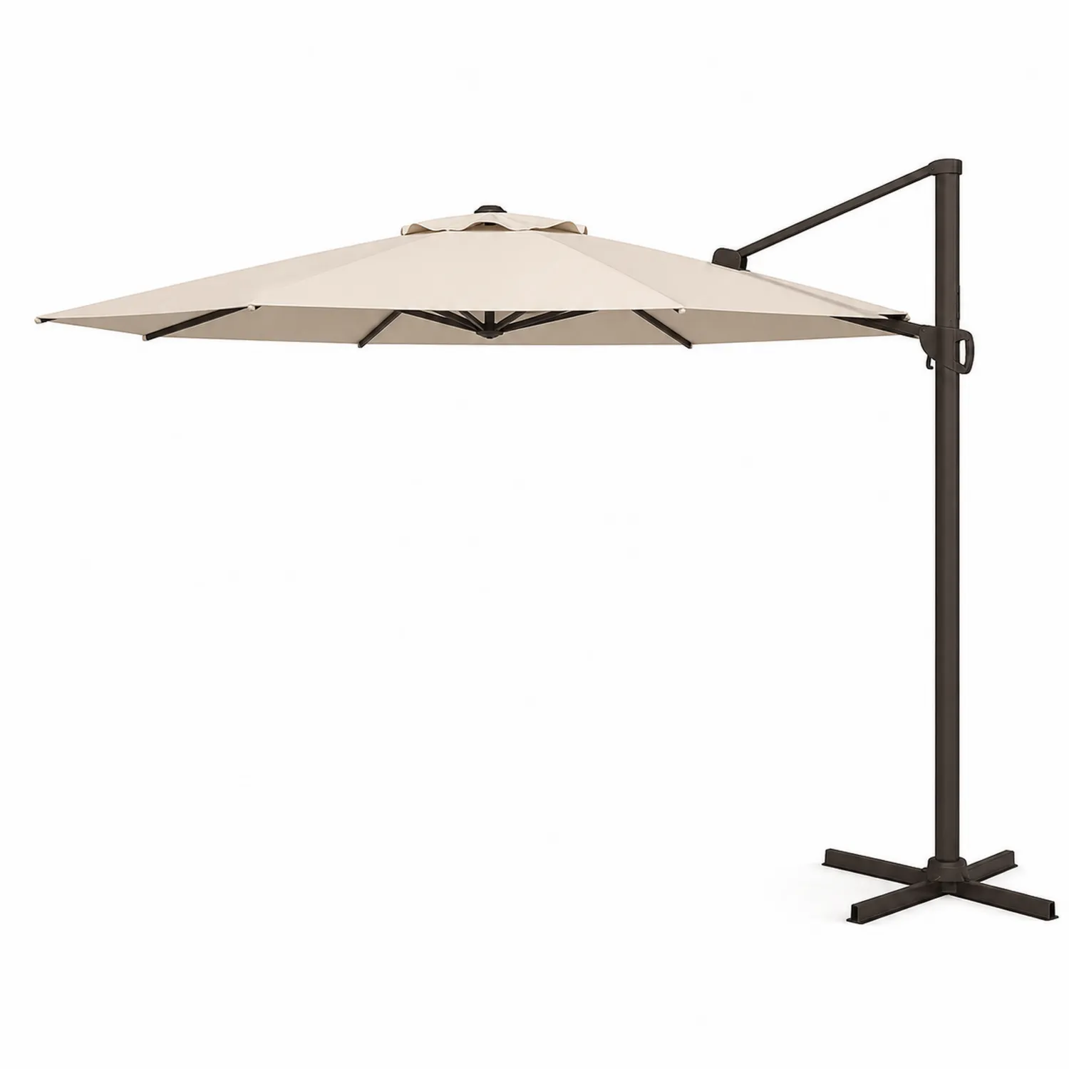 Freistehender Sonnenschirm 300x300 cm Creme Aluminium Polyester