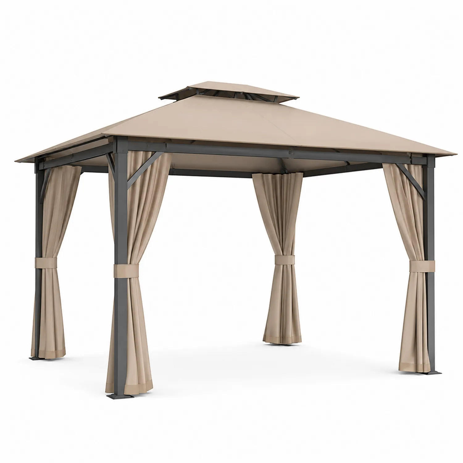 Pavillon 3x3m Beige Aluminium Polyester