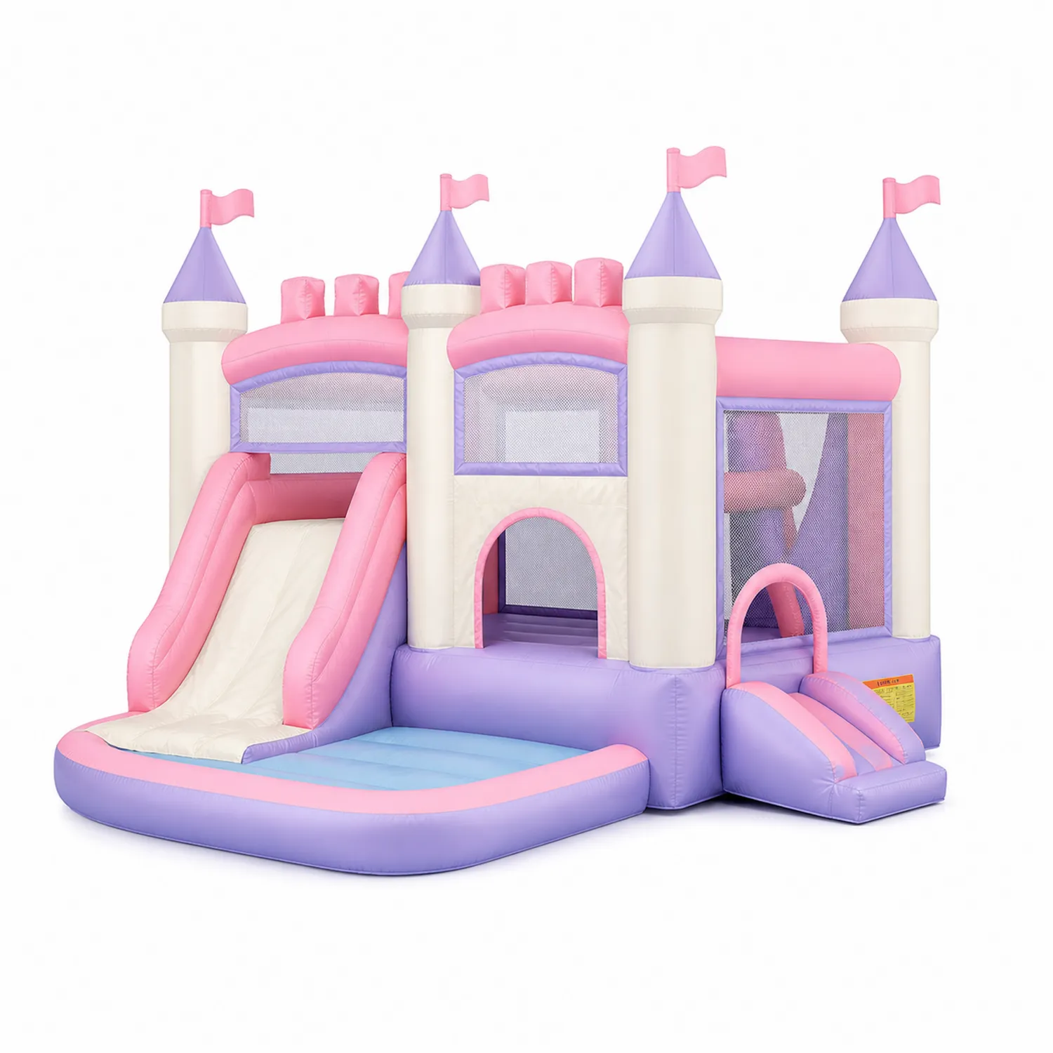 Kinder Aufblasbare Hüpfburg Schloss aus PVC Rosa/Lila