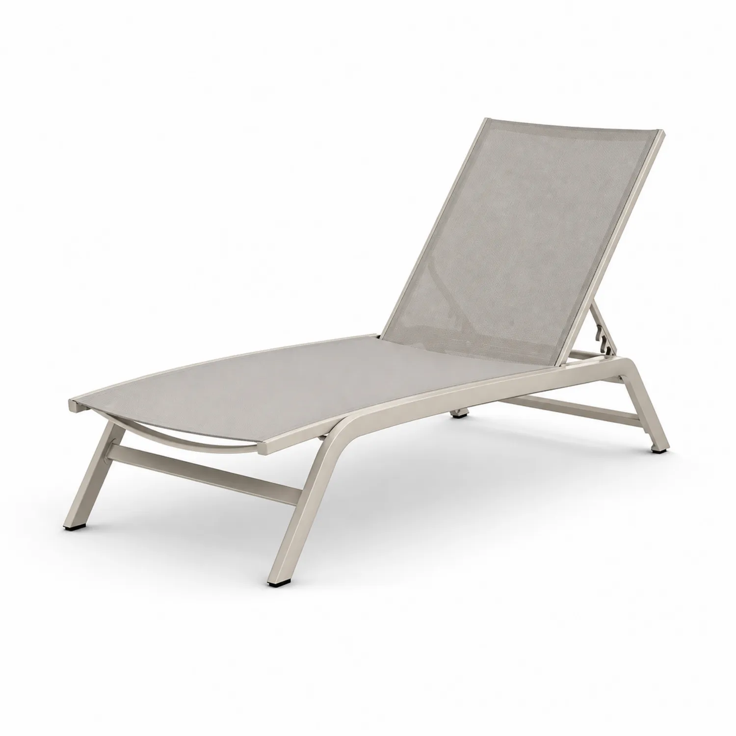 Aluminium Gartenliege mit Textilene Beige 200x65x35 cm
