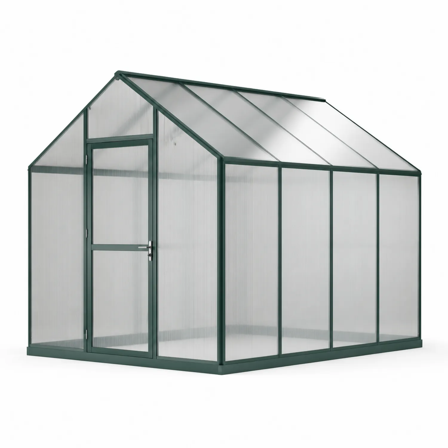 Gewächshaus mit Aluminiumrahmen und Polycarbonatplatten Grün